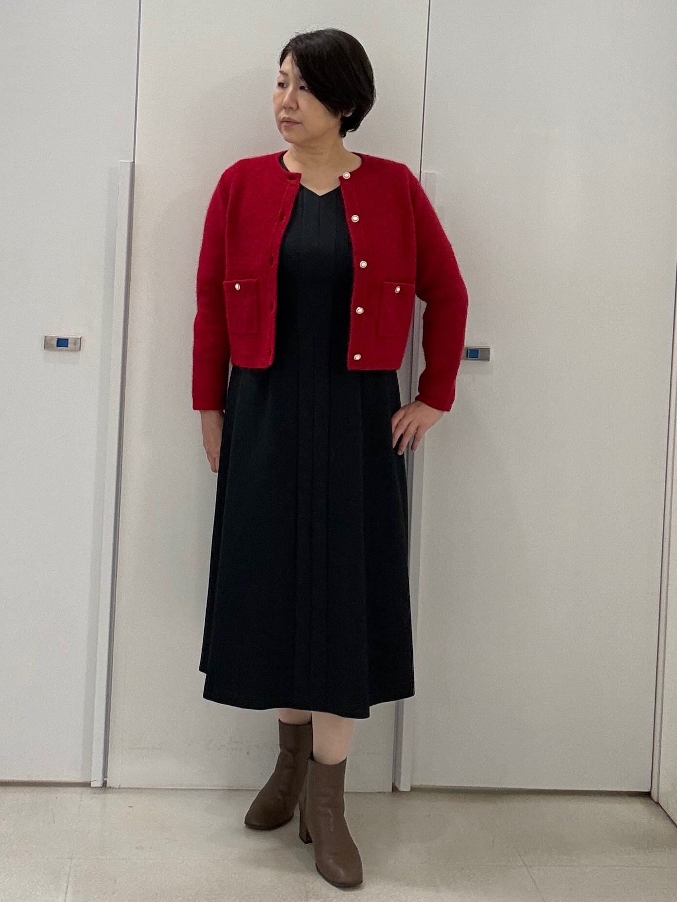hIさんの「COUP DE CHANCE｜【手洗い可】ウエストタックワンピース」を使ったコーディネート