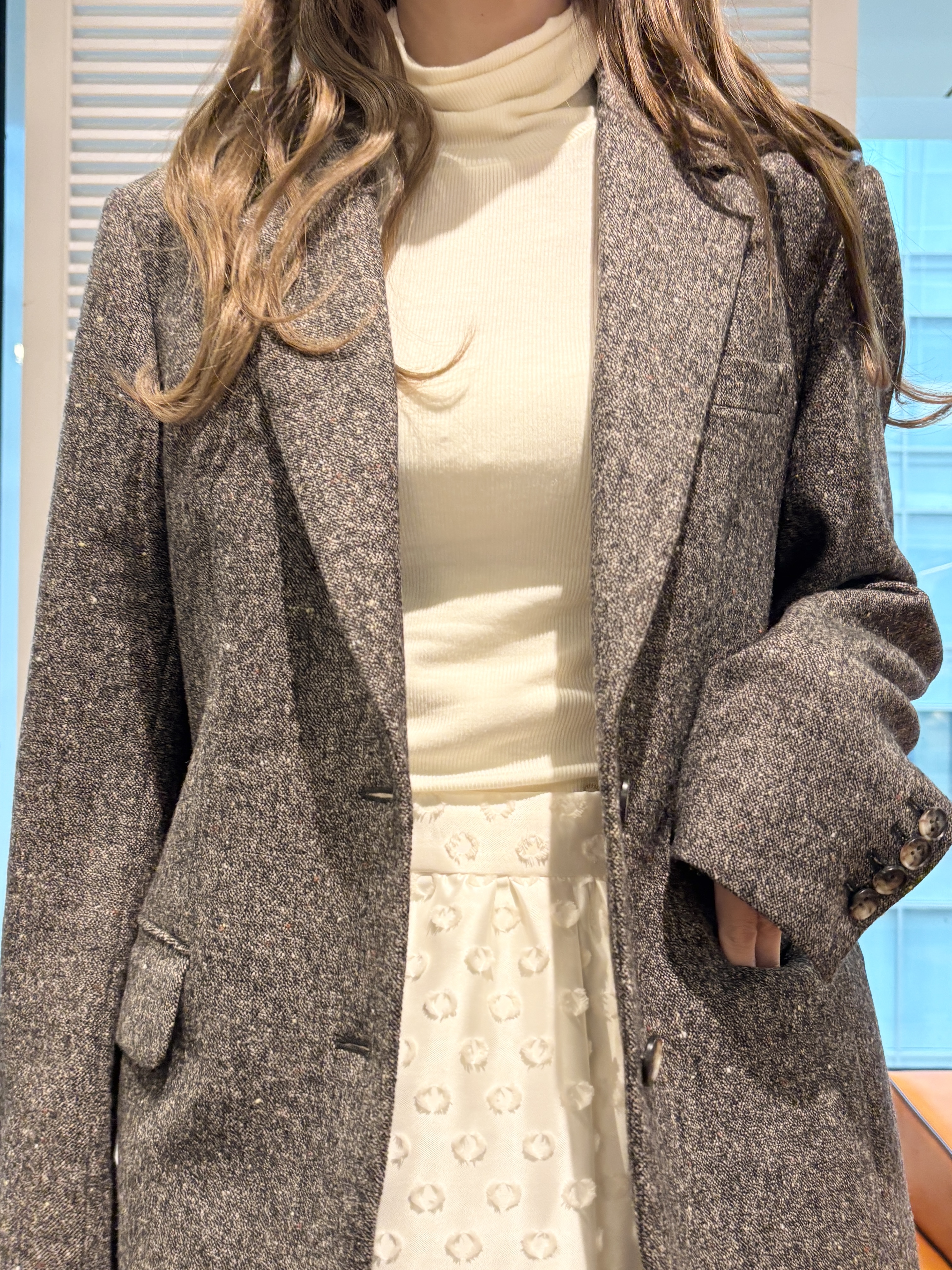 清水夏姫さんの「DRESSTERIOR｜【吸湿発熱/保湿機能/インナー】ホカウル タートルネックプルオーバー」を使ったコーディネート