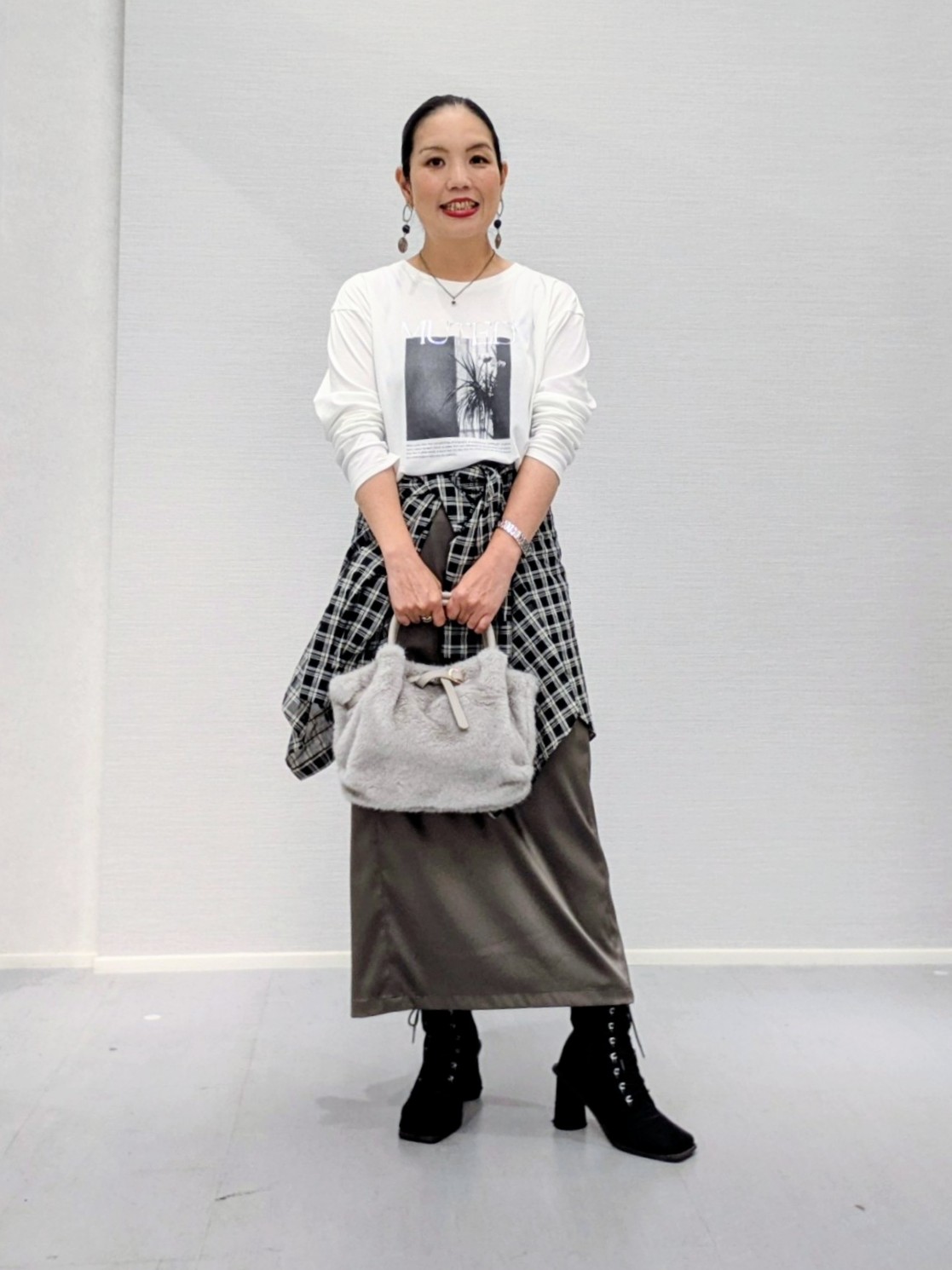 makkyさんの「UNTITLED｜【軽アウター/中綿/秋冬コート】ショートブルゾン」を使ったコーディネート