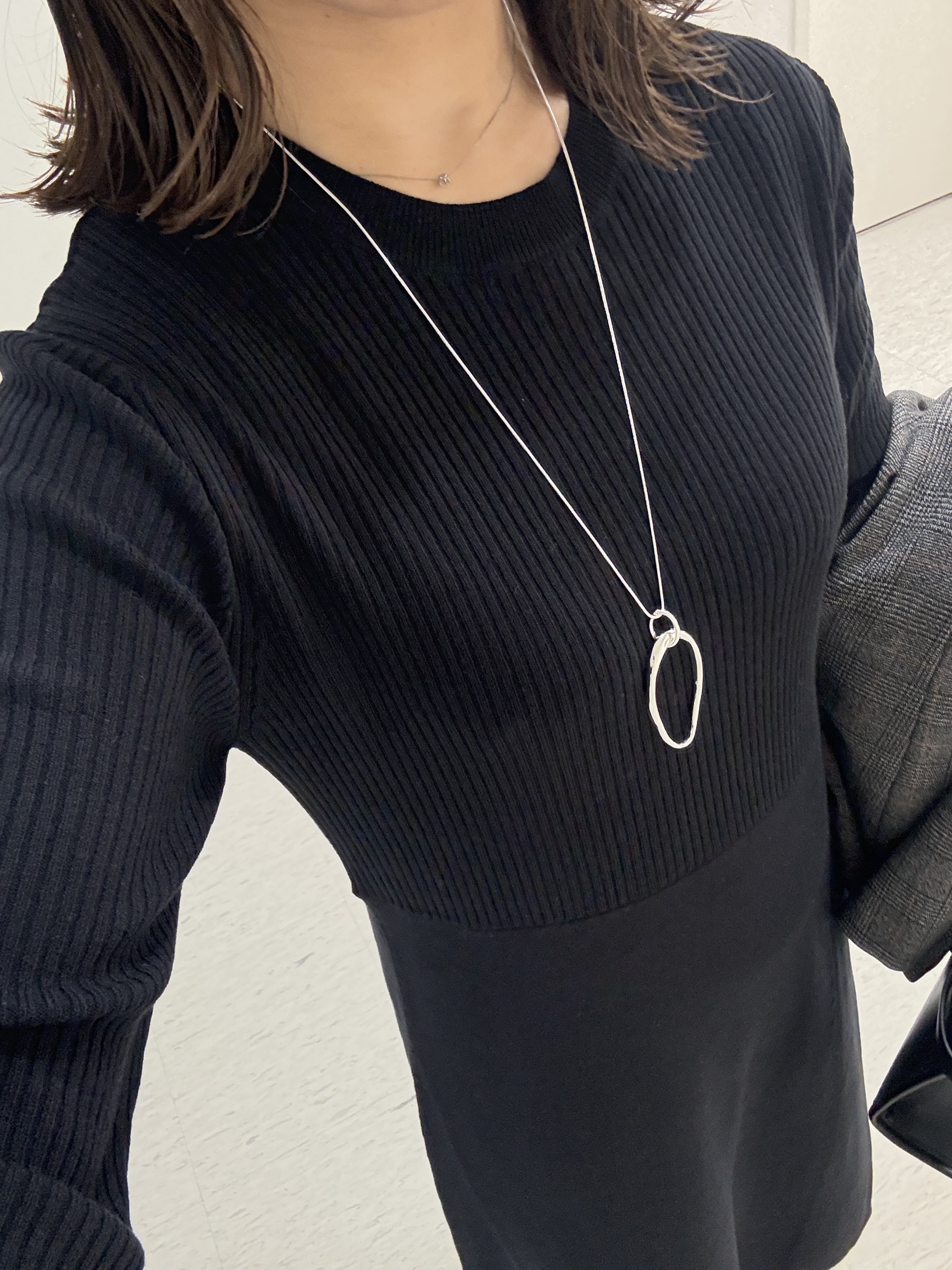 kahoさんの「INDIVI｜【一着でコーデ完成！】ニットコンビ 美スタイルワンピース」を使ったコーディネート