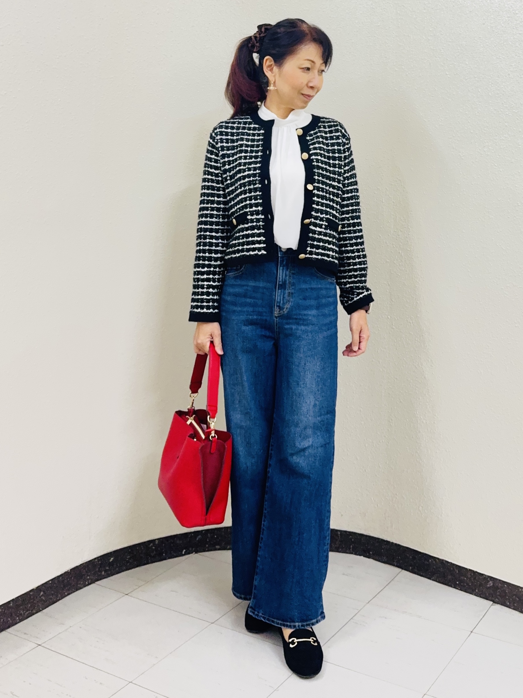 ⭐︎Eimi⭐︎さんの「Reflect｜【SS-4Lサイズ／通勤／セレモニー】プチハイネック シフォンブラウス」を使ったコーディネート