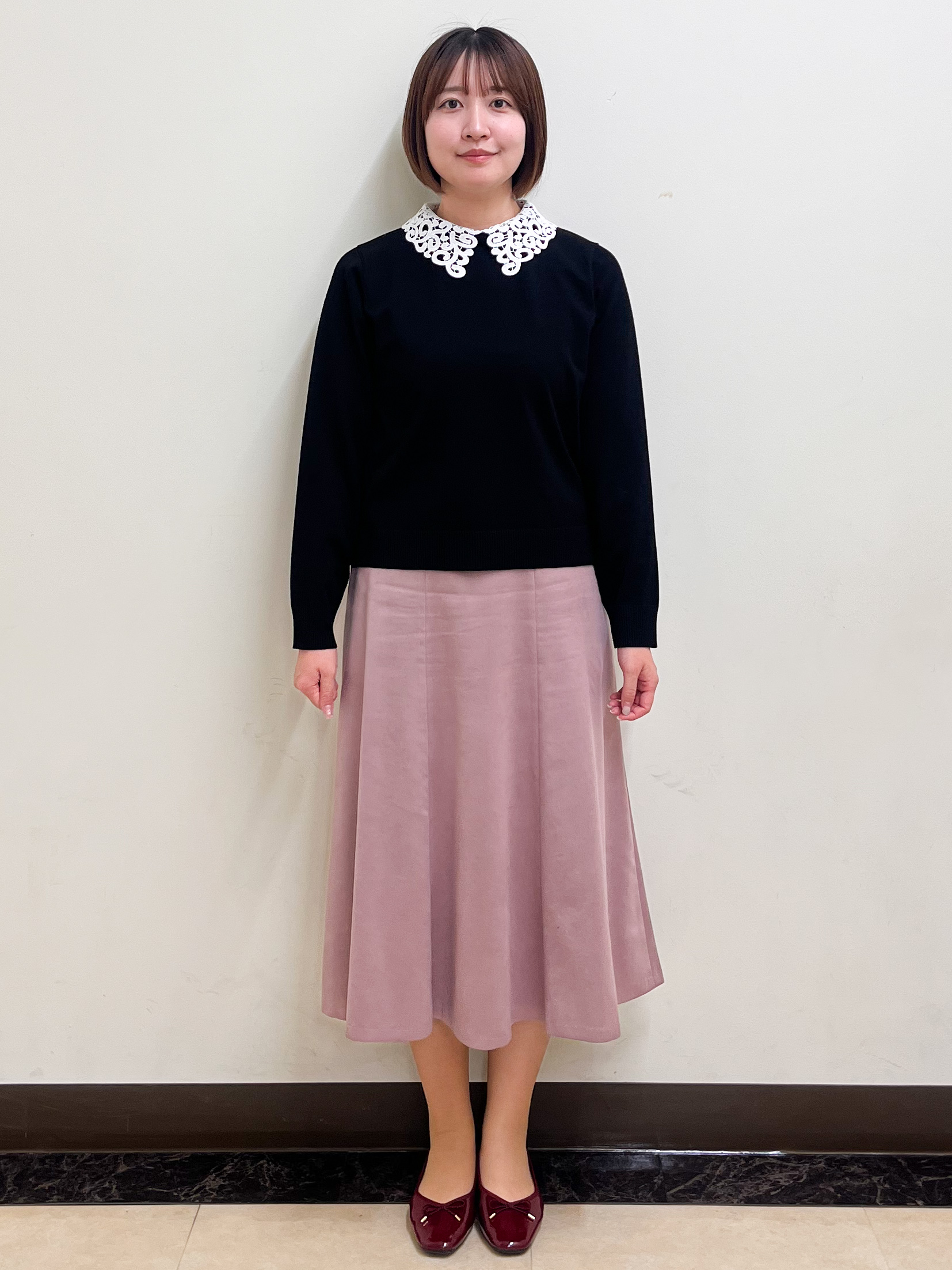 mikikoさんの「Reflect｜【付け衿】レース衿付きストレッチニット」を使ったコーディネート