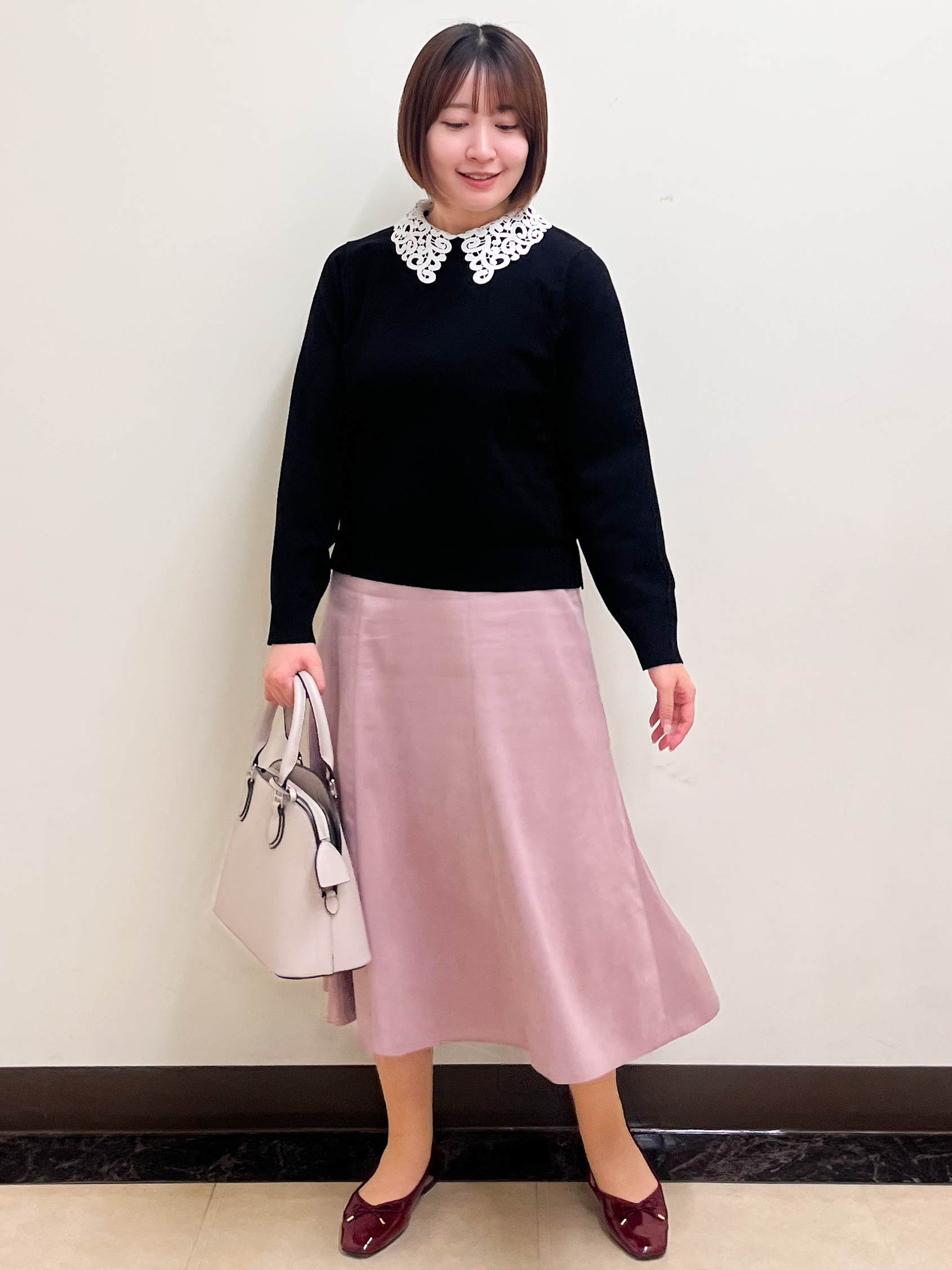 mikikoさんの「Reflect｜【付け衿】レース衿付きストレッチニット」を使ったコーディネート