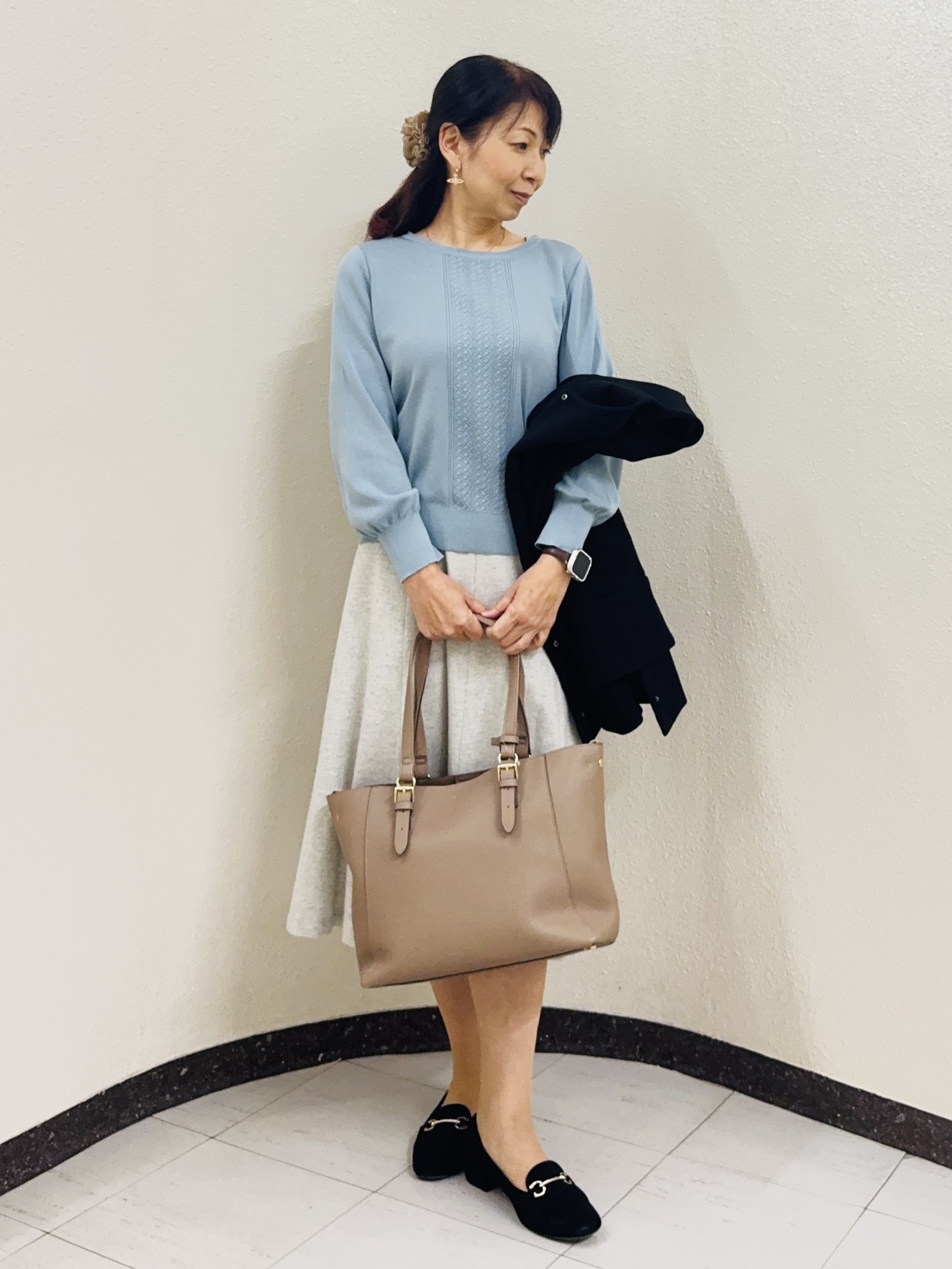 ⭐︎Eimi⭐︎さんの「Reflect｜【マシンウォッシュ】レース風編み柄ニット」を使ったコーディネート
