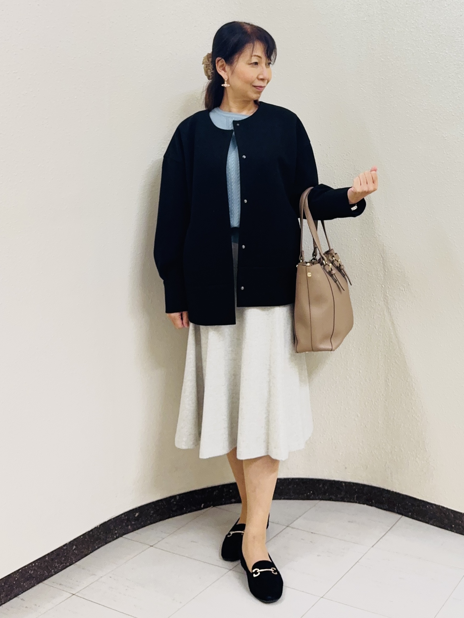 ⭐︎Eimi⭐︎さんの「Reflect｜【マシンウォッシュ】レース風編み柄ニット」を使ったコーディネート