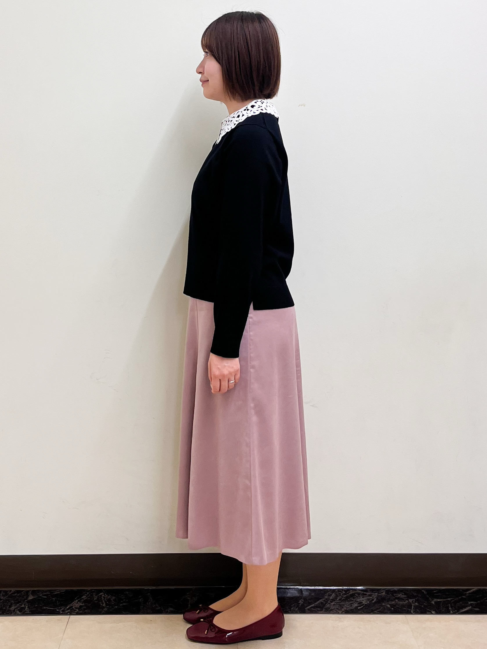 mikikoさんの「Reflect｜【付け衿】レース衿付きストレッチニット」を使ったコーディネート