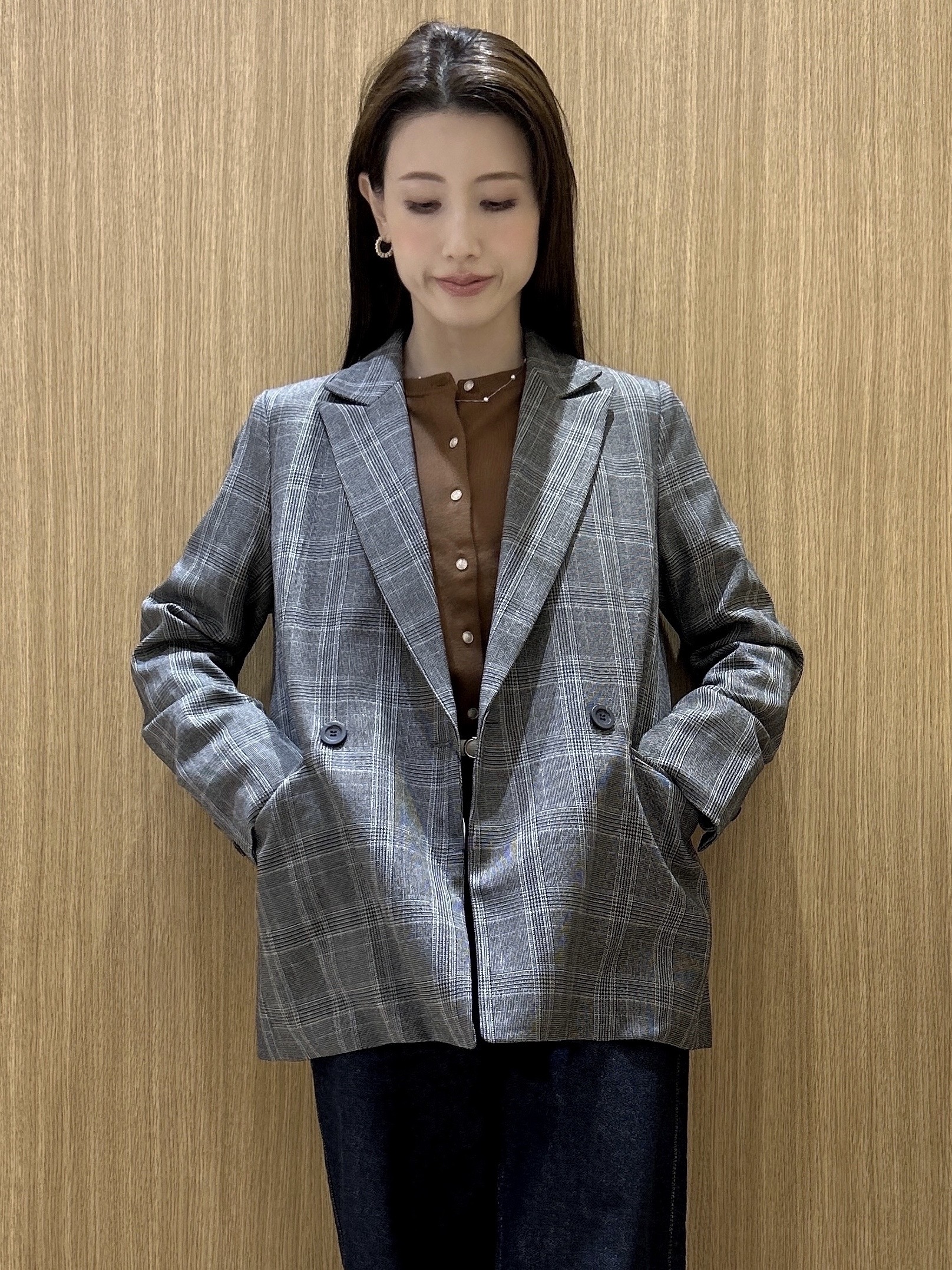 maiさんの「OPAQUE.CLIP｜ダブルブレストジャケット【洗える】」を使ったコーディネート