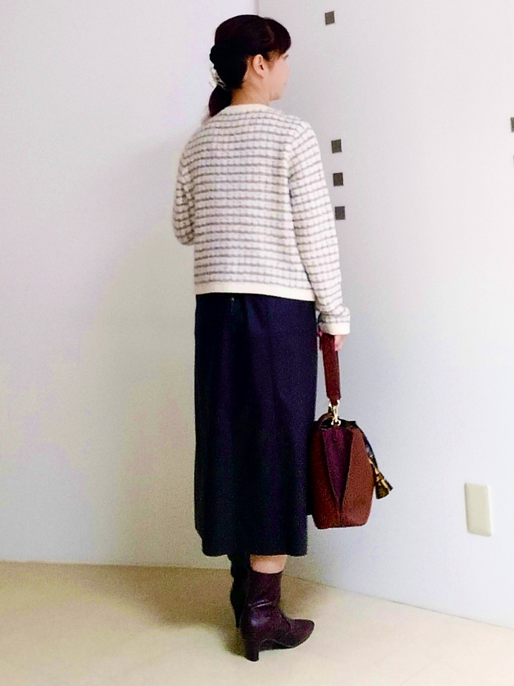 花さんの「Reflect｜ツイード調ニットカーディガン」を使ったコーディネート