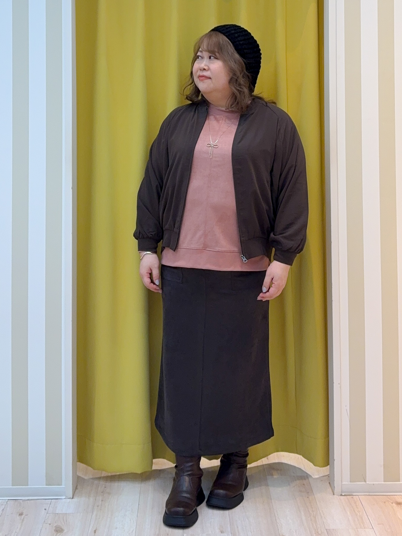 kotoさんさんの「SHOO･LA･RUE｜【S-LL】洗濯後しわになりにくい さっと羽織れる麻調ブルゾン」を使ったコーディネート