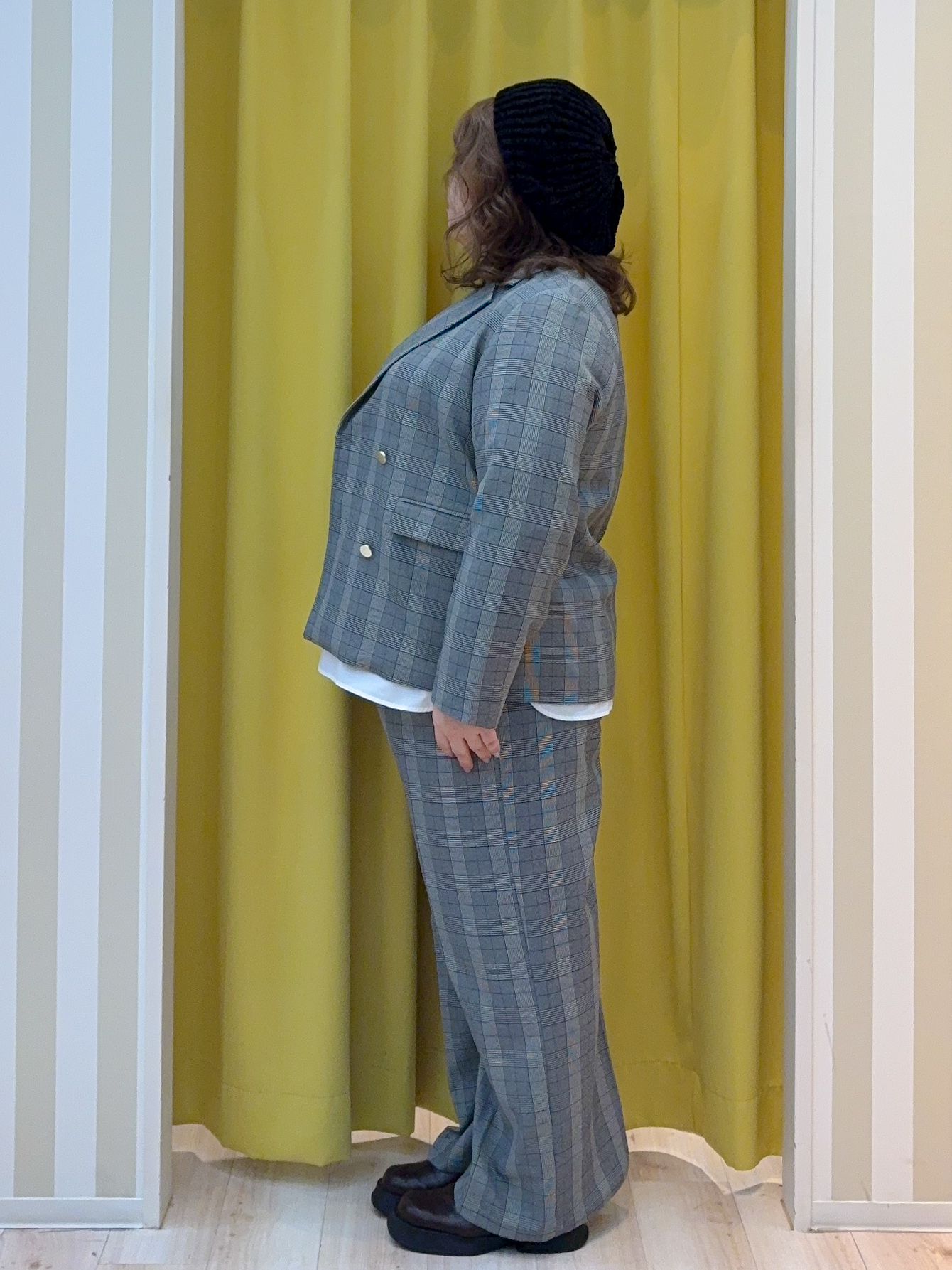 kotoさんさんの「SHOO･LA･RUE｜【セットアップ可/洗濯後しわになりにくい】ウールフィール ダブルジャケット」を使ったコーディネート