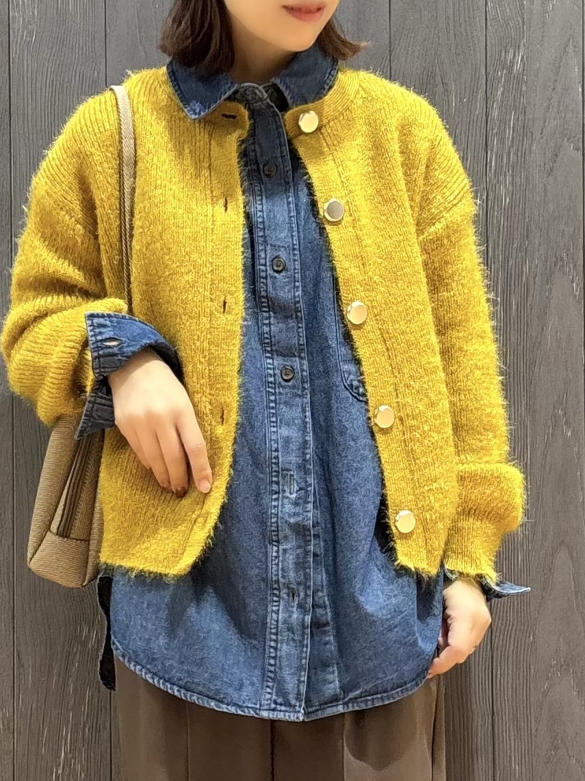 meiさんの「SHOO･LA･RUE｜【S-LL】ゆるもこ シャギーニットカーディガン」を使ったコーディネート