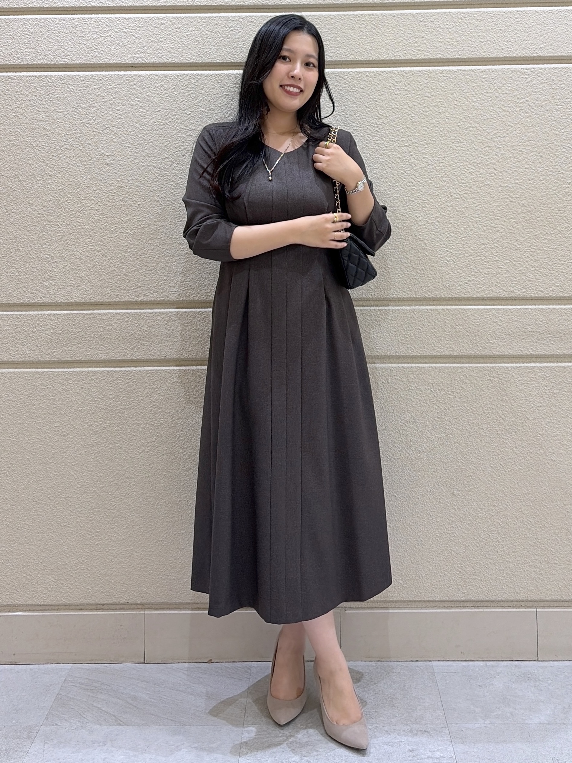 Momokaさんの「COUP DE CHANCE｜【手洗い可】ウエストタックワンピース」を使ったコーディネート