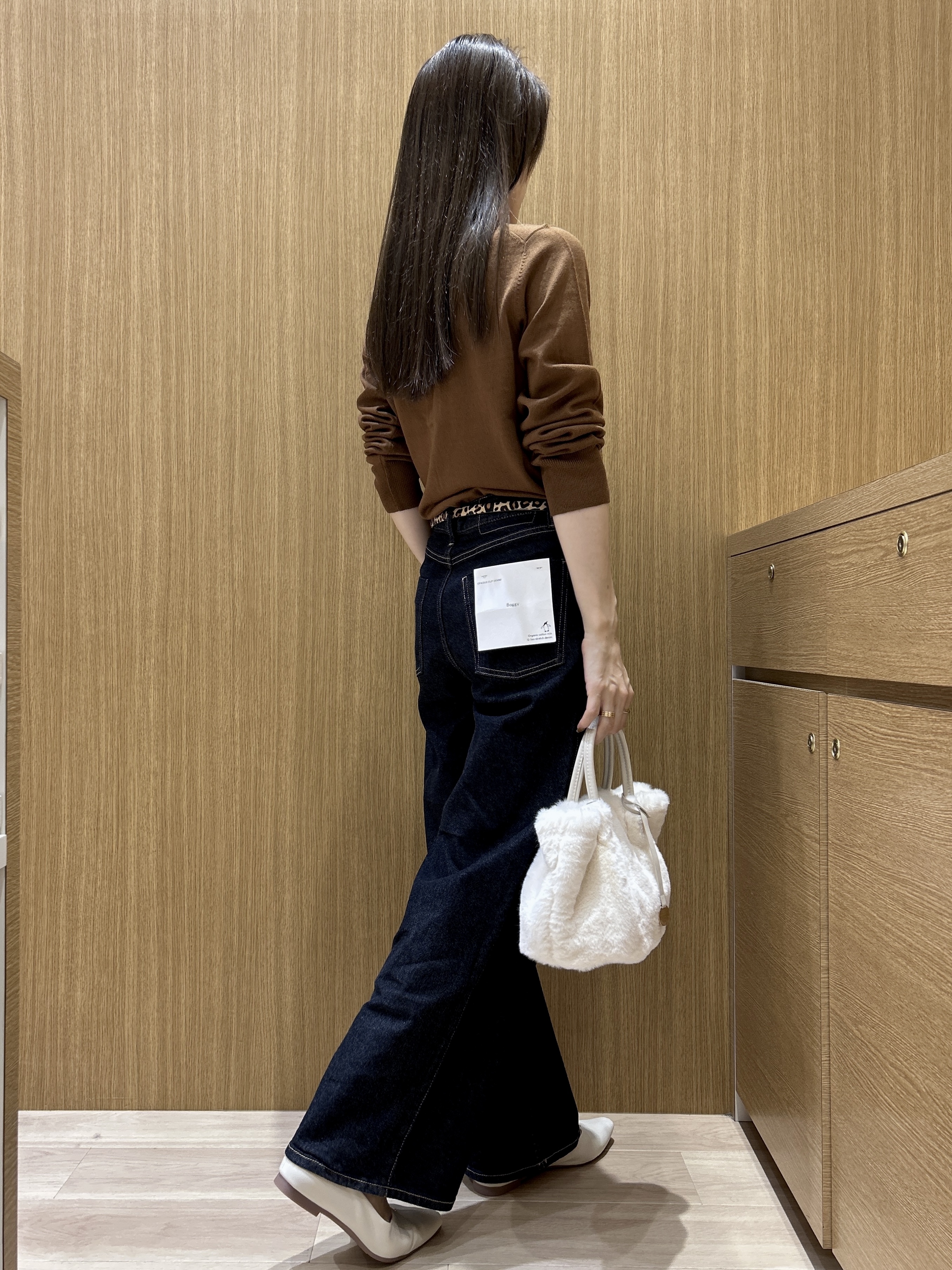 maiさんの「OPAQUE.CLIP｜ストレッチバギーデニム【洗濯機洗い可】《SS～LL》」を使ったコーディネート