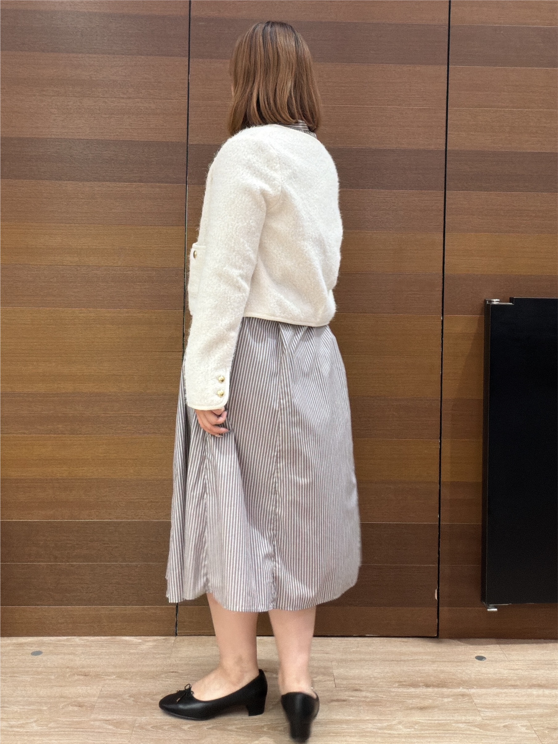 yumeさんの「OPAQUE.CLIP｜【洗濯機OK】ブークレノーカラーショートブルゾン」を使ったコーディネート