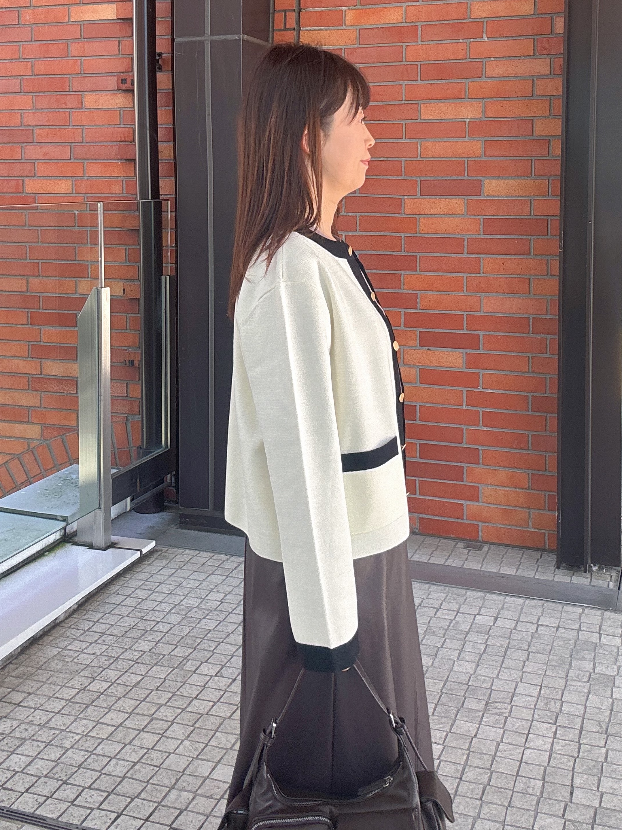 makiさんの「UNTITLED｜【アンサンブル可/ジャケットライク】モールラインカーディガン」を使ったコーディネート