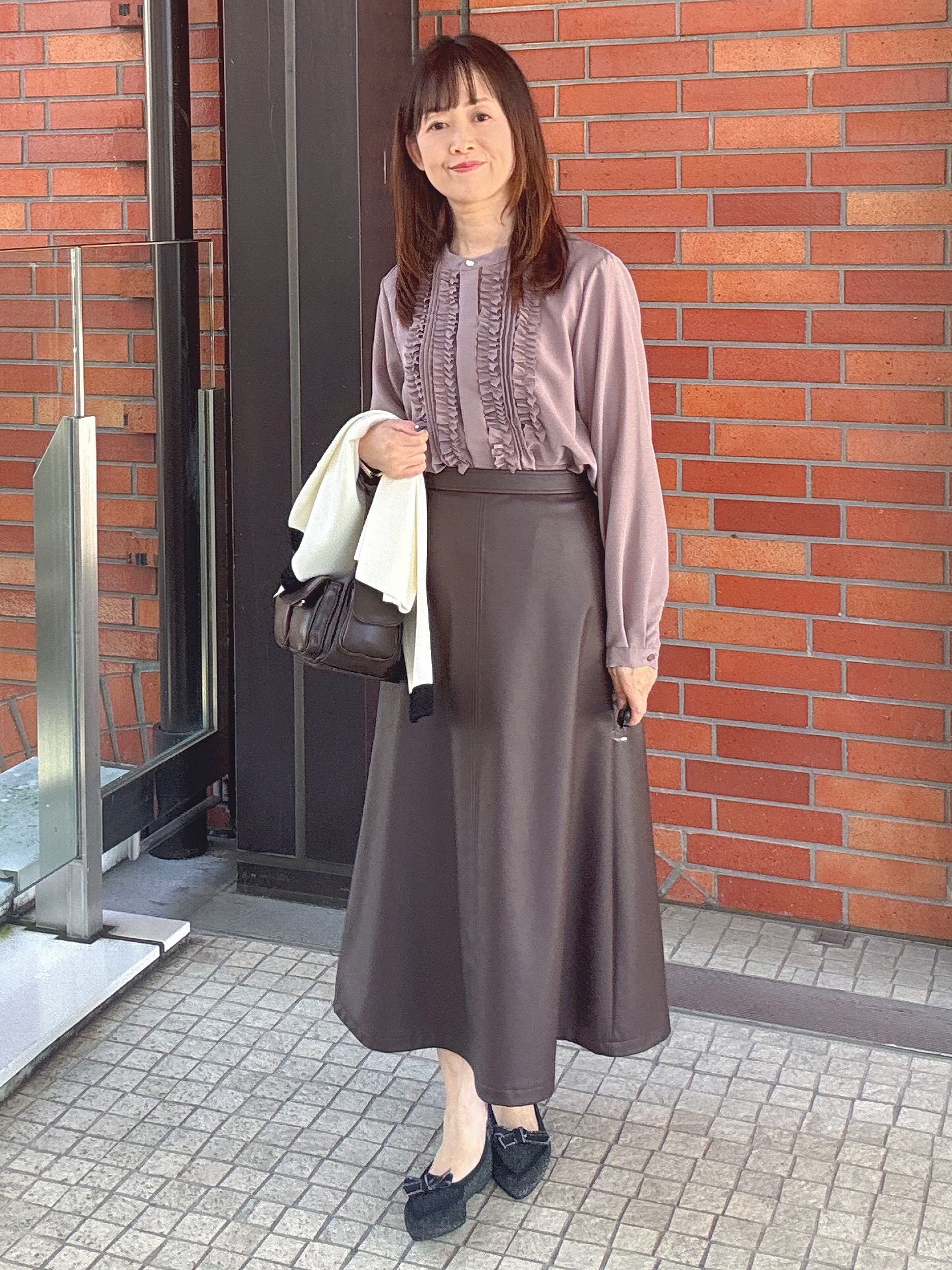 makiさんの「UNTITLED｜【アンサンブル可/ジャケットライク】モールラインカーディガン」を使ったコーディネート