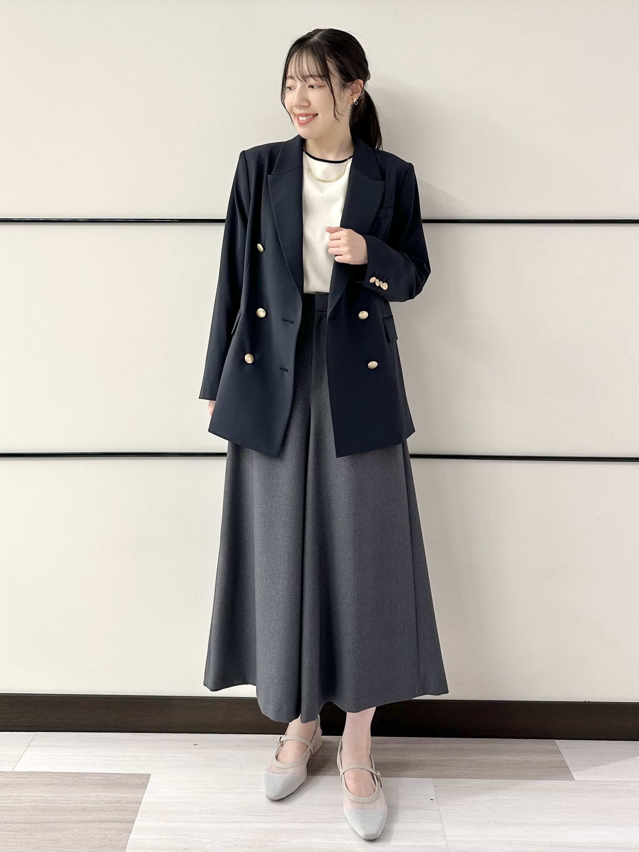 Momoさんの「Reflect｜【通勤】ダブルブレストジャケット」を使ったコーディネート