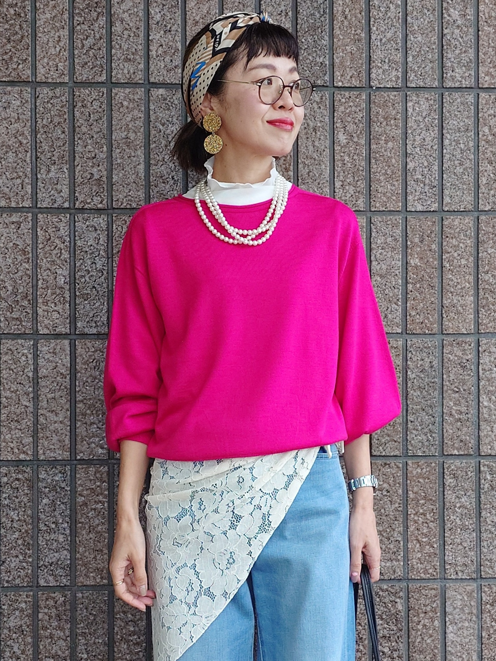MUTSUKOさんの「UNTITLED｜【店頭人気！/8色展開】ボリュームスリーブニットプルオーバー」を使ったコーディネート