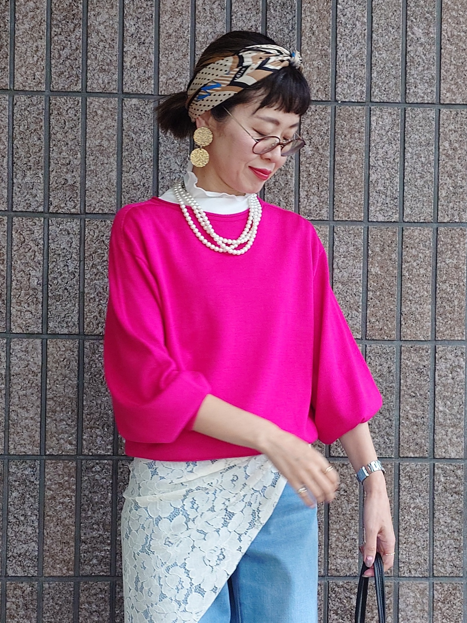 MUTSUKOさんの「UNTITLED｜【店頭人気！/8色展開】ボリュームスリーブニットプルオーバー」を使ったコーディネート