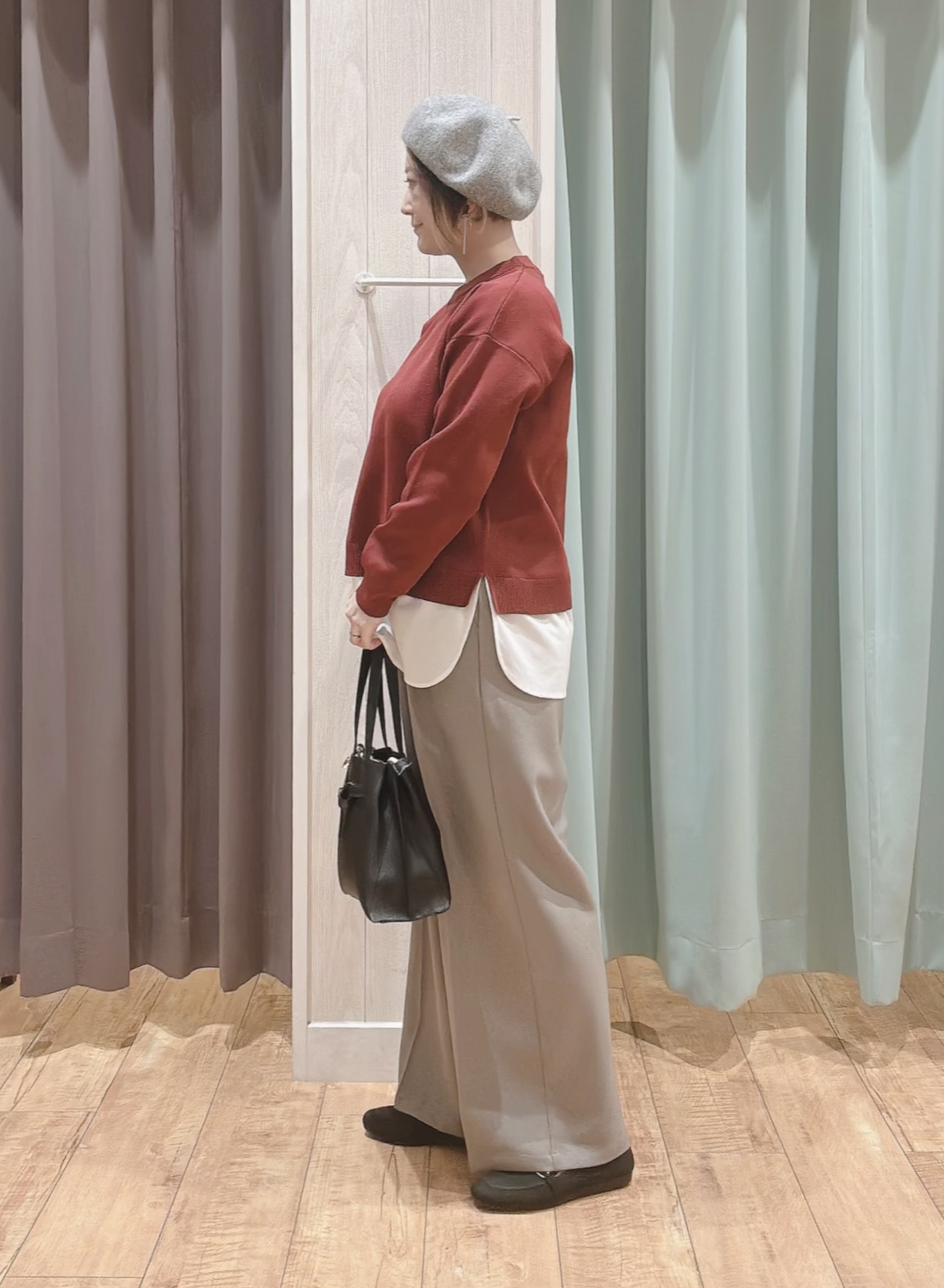 aaamiさんの「SHOO･LA･RUE｜【S-LL】着るだけできまる シャツレイヤード風 スポンディッシュニット」を使ったコーディネート