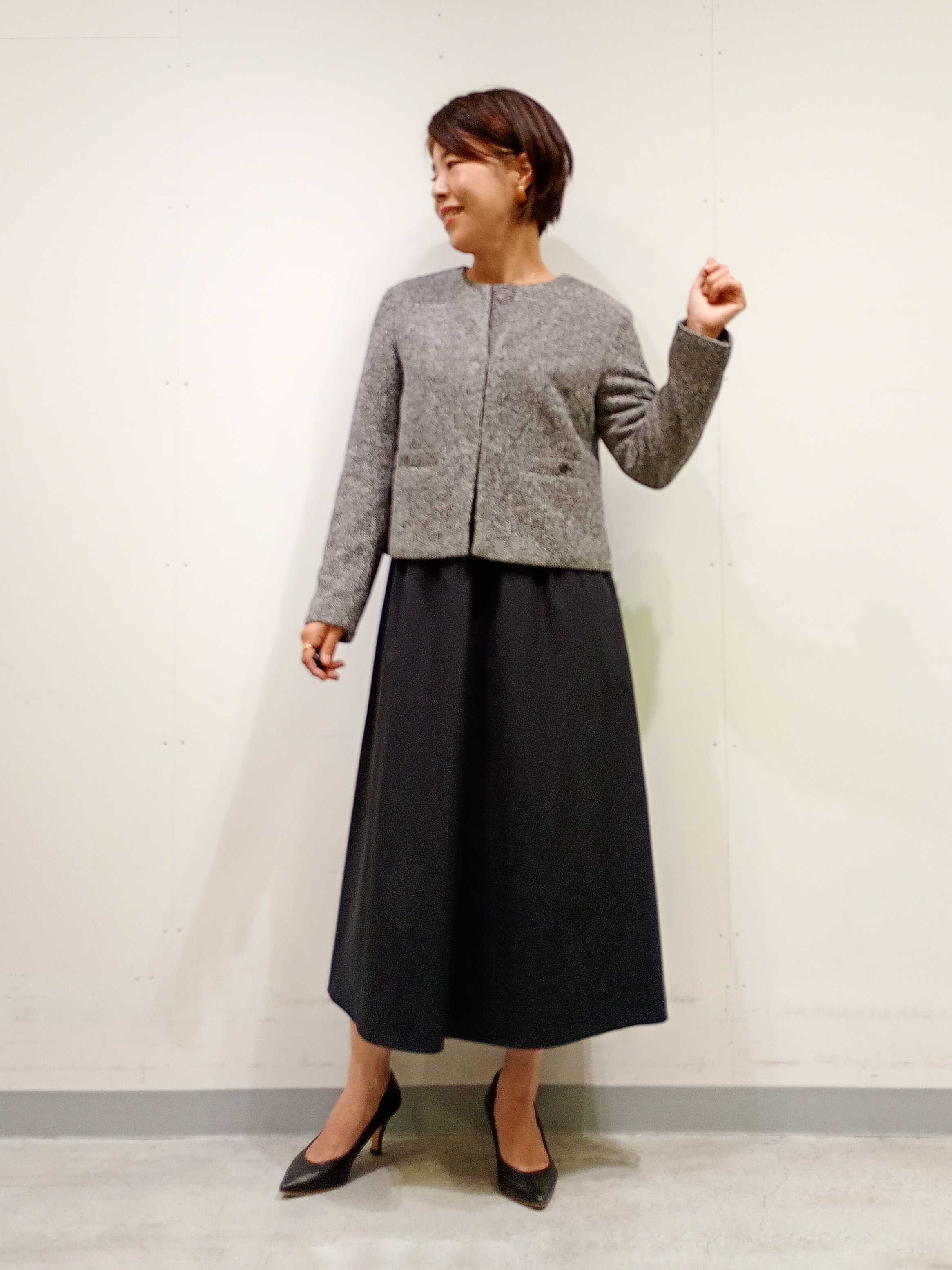 Kさんの「INDIVI｜【風合い柔らか／SETUP可】ブークレ起毛ジャージジャケット」を使ったコーディネート
