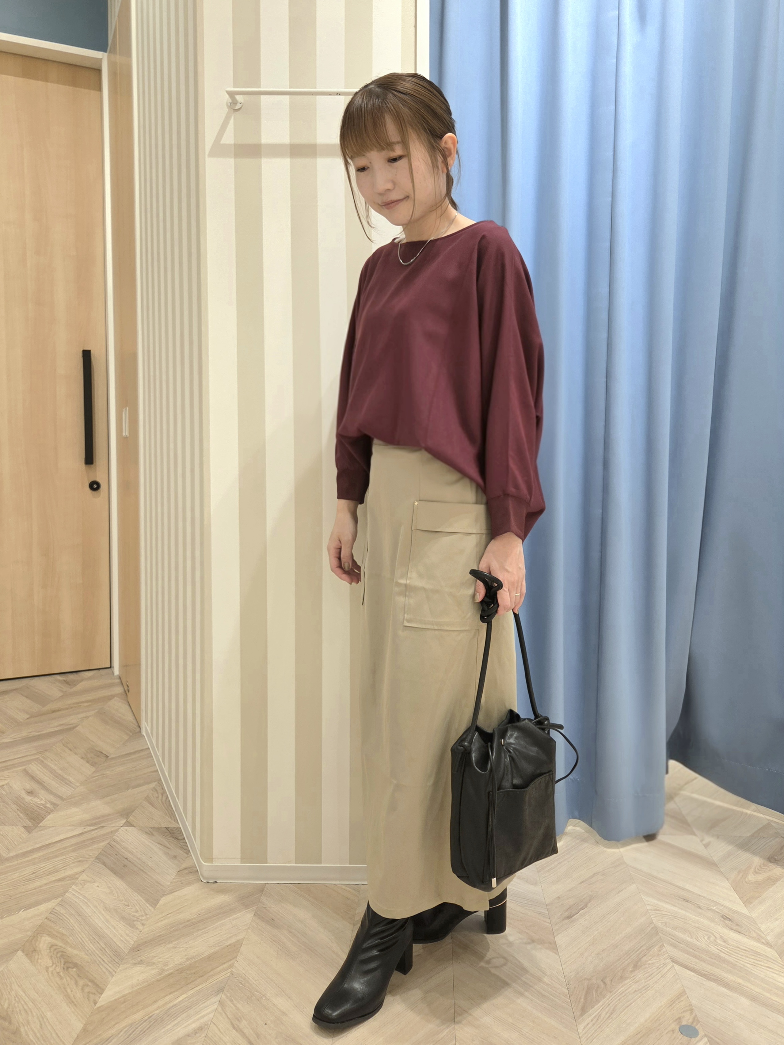 Ikumiさんの「SHOO･LA･RUE｜【着丈選べる/洗濯後しわになりにくい】インせず着られる ドルマンブラウス」を使ったコーディネート