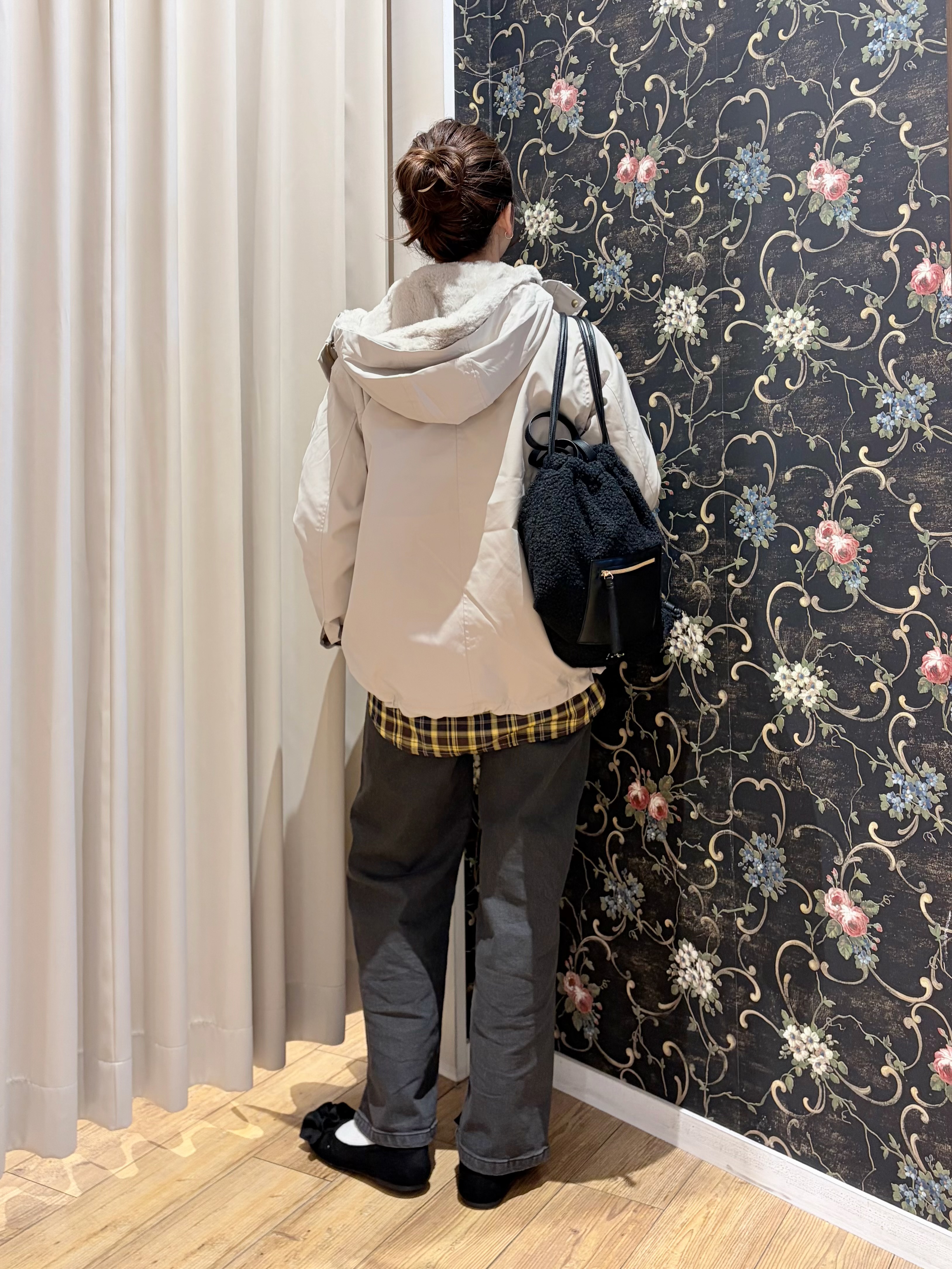 おうめさんの「SHOO･LA･RUE｜【洗濯機可/撥水/マルチWAY】ファーライナー付き 毎日欲張りマンパ」を使ったコーディネート