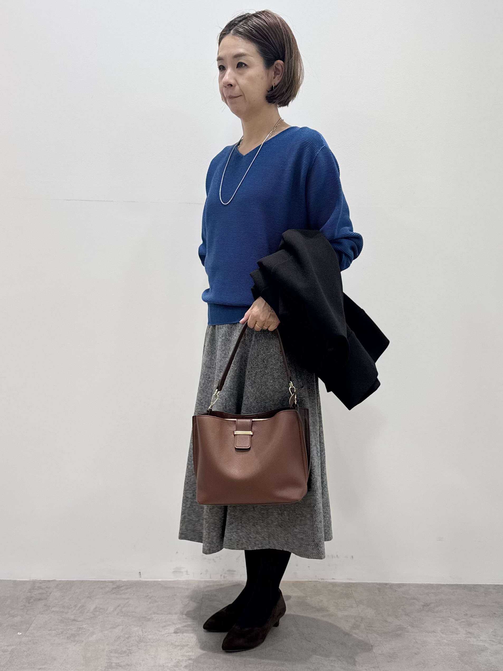 koyaさんの「Reflect｜【SS-4Lサイズ】ウエストビットデザイン フレアスカート」を使ったコーディネート