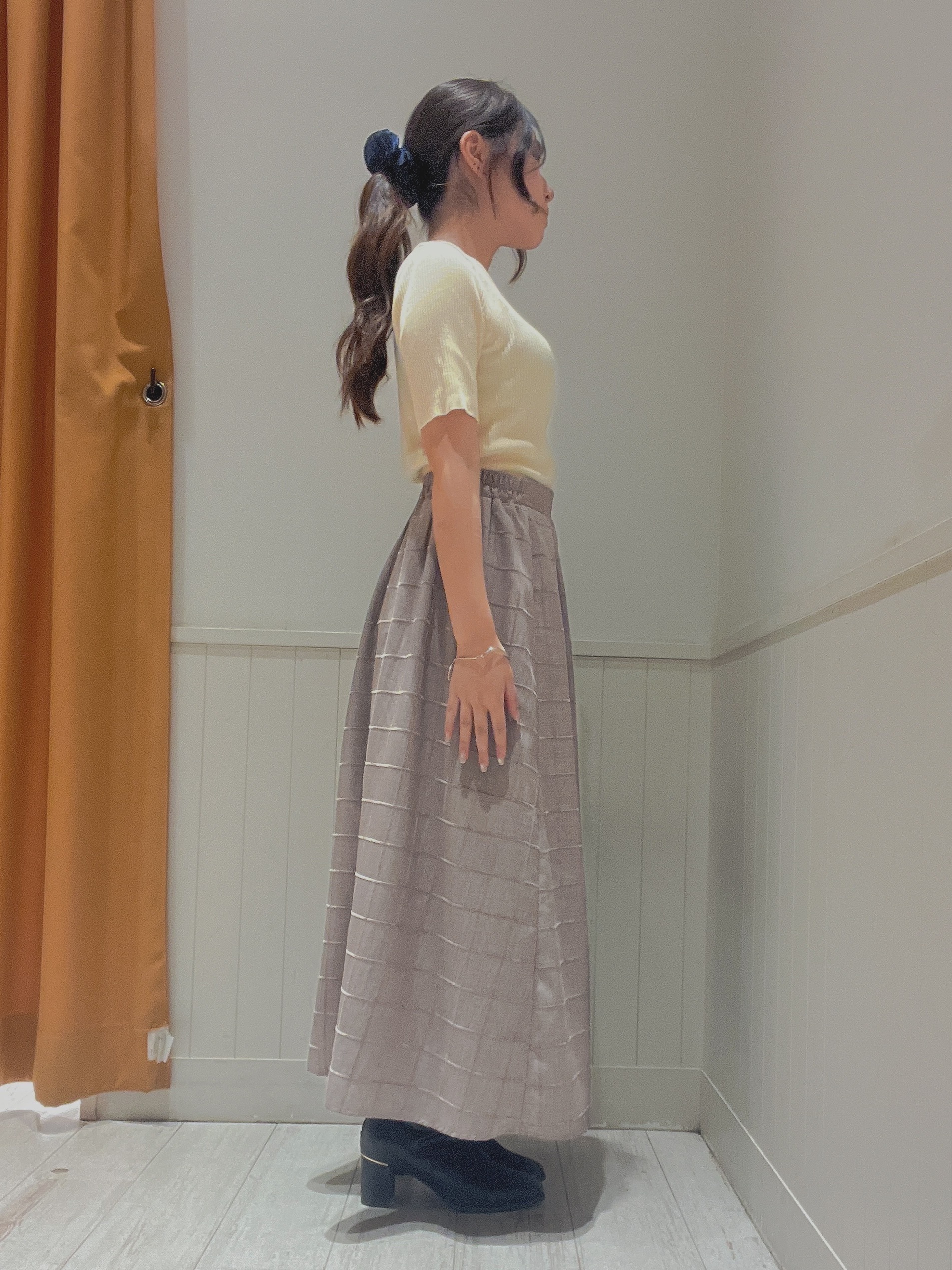 村岡沙紀さんの「SHOO･LA･RUE｜【UV/S-LL/洗濯機可】毛玉になりにくい 配色5分袖カーディガン」を使ったコーディネート