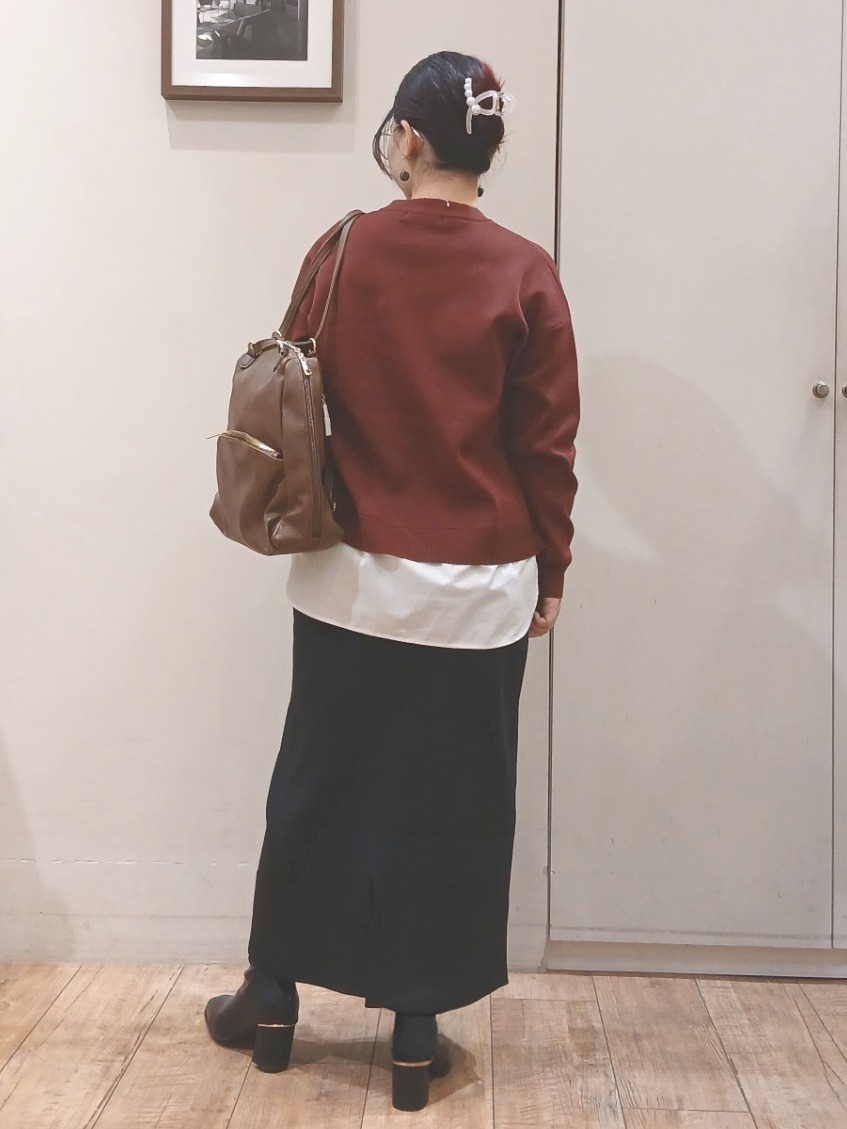 Riranさんの「SHOO･LA･RUE｜【S-LL】着るだけできまる シャツレイヤード風 スポンディッシュニット」を使ったコーディネート