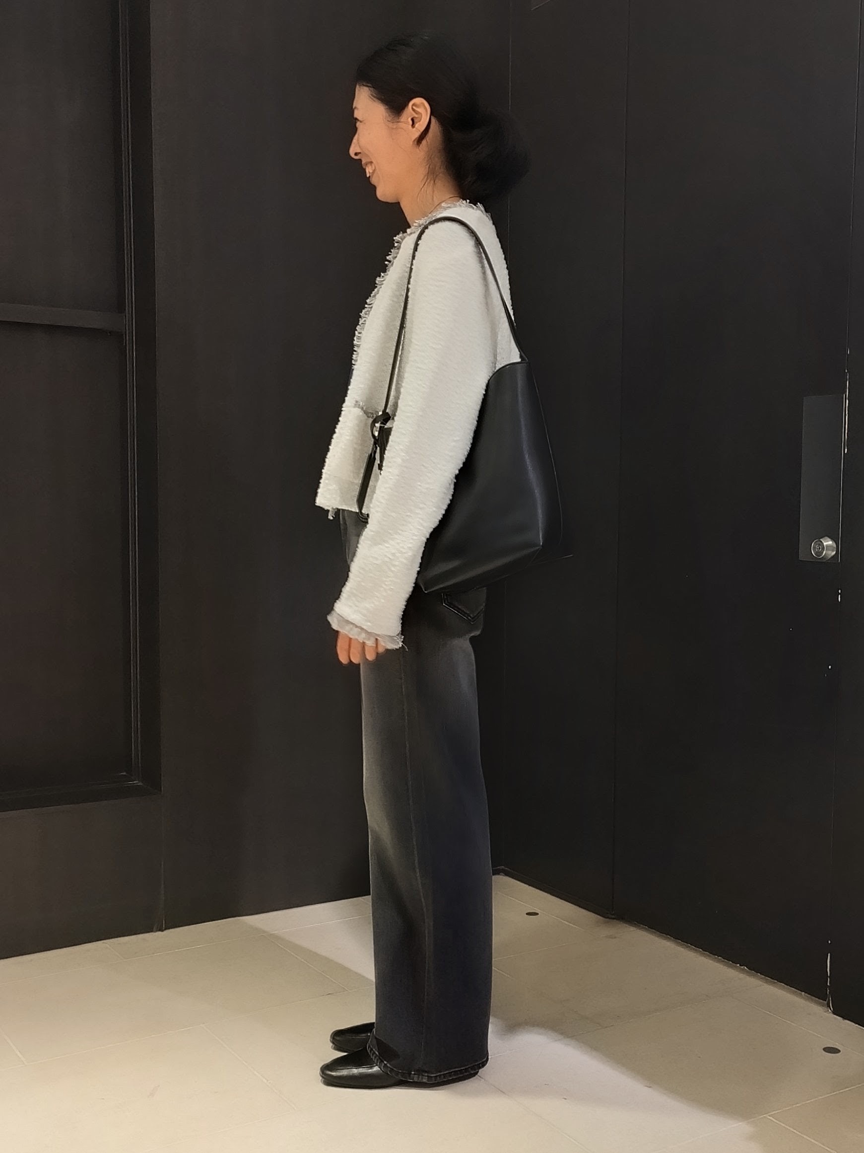 OHNUMAさんの「UNTITLED｜【ジャケットライク/秋羽織り】ファンシーヤーンツイードニットカーディガン」を使ったコーディネート