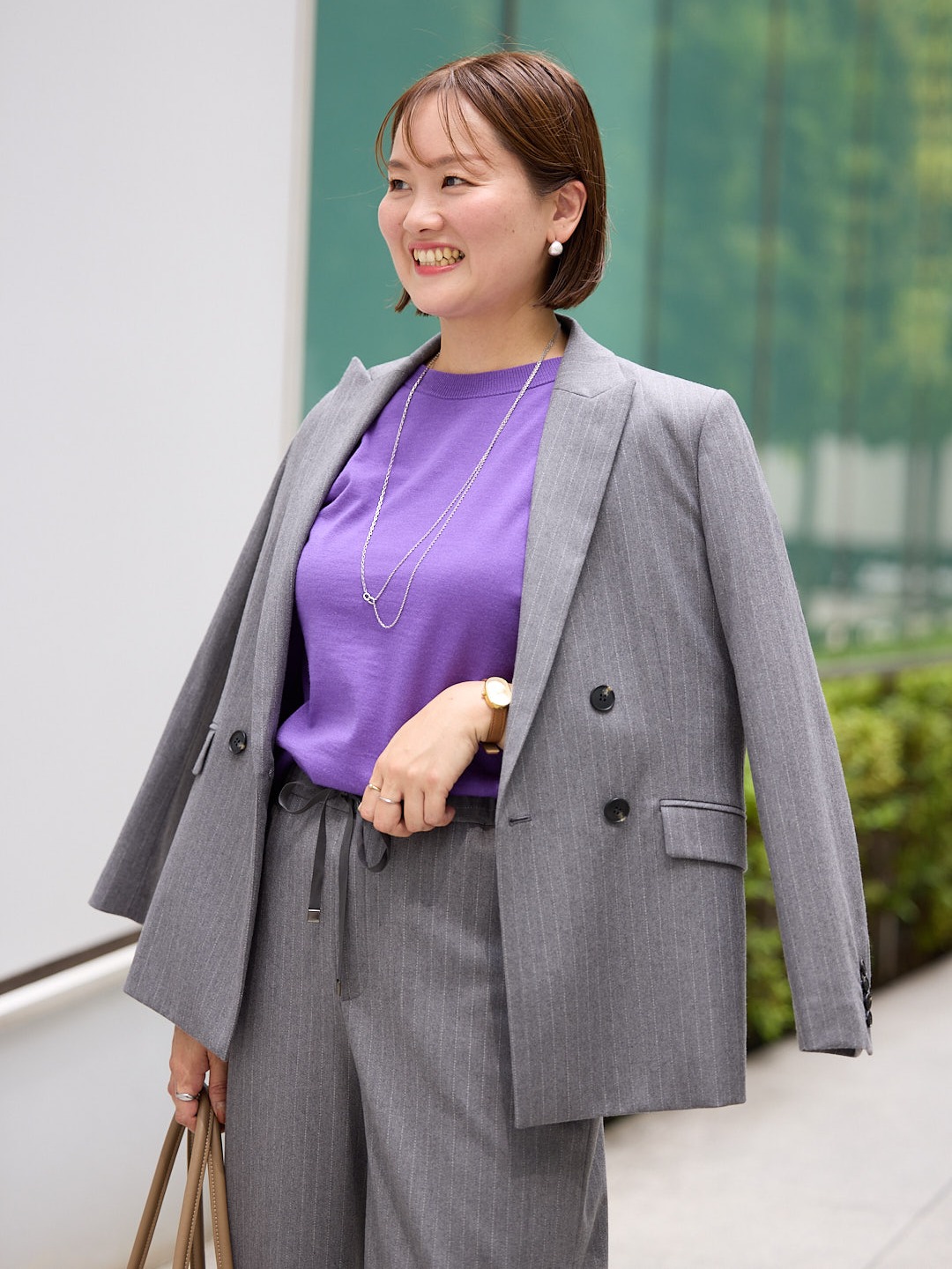 naokoさんの「UNTITLED｜【セットアップ可/秋羽織り】ウールダブルジャケット」を使ったコーディネート