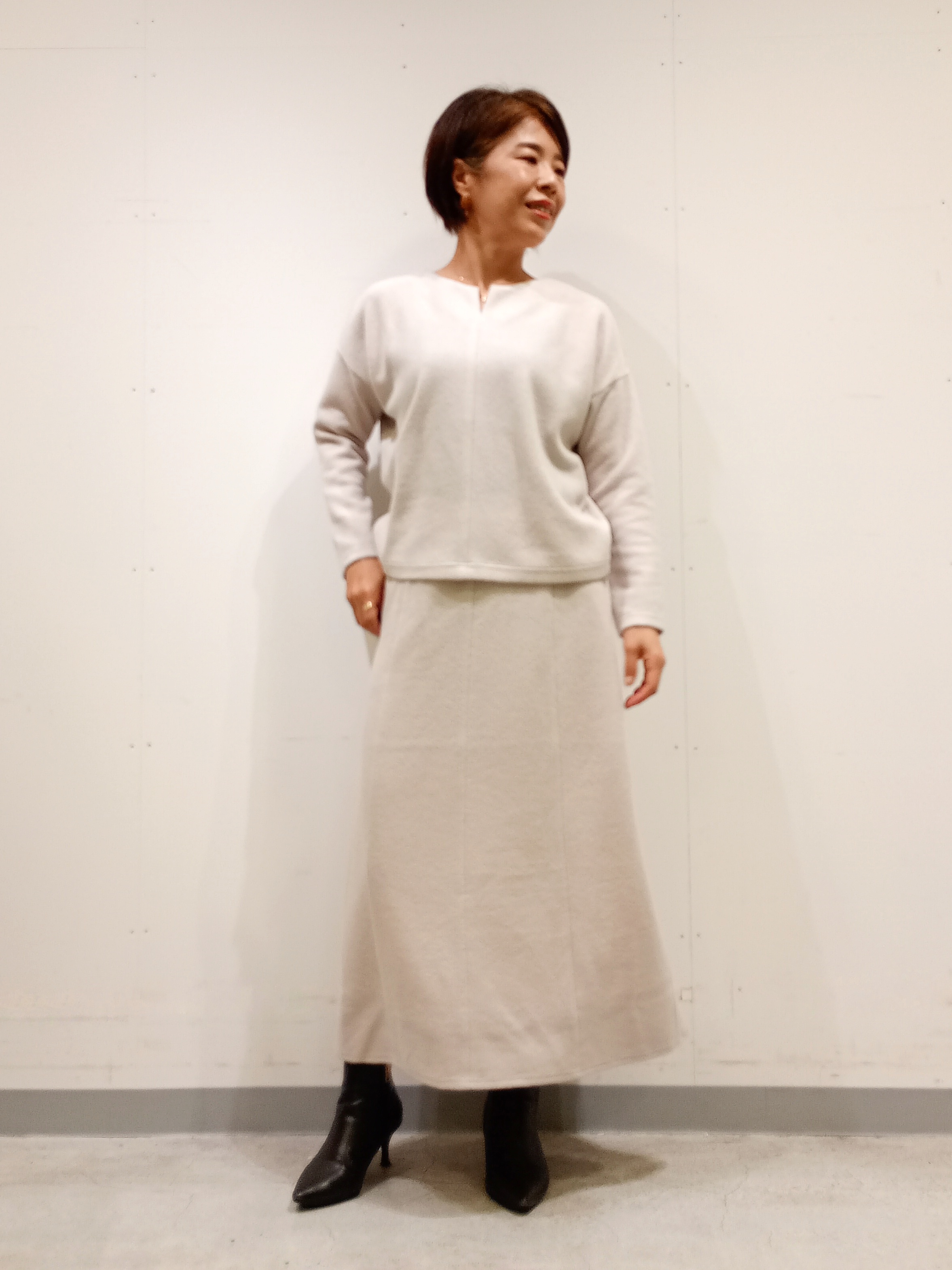 Kさんの「INDIVI｜【羽織るだけでお洒落】カールエコファー ジレ」を使ったコーディネート