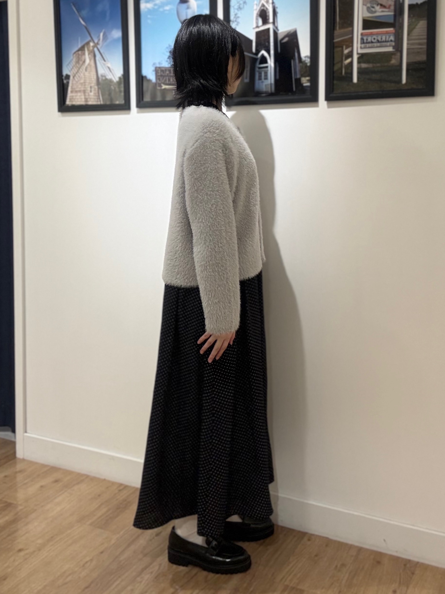 三浦りおんさんの「Dessin｜【洗える】シャギーニットカーディガン」を使ったコーディネート