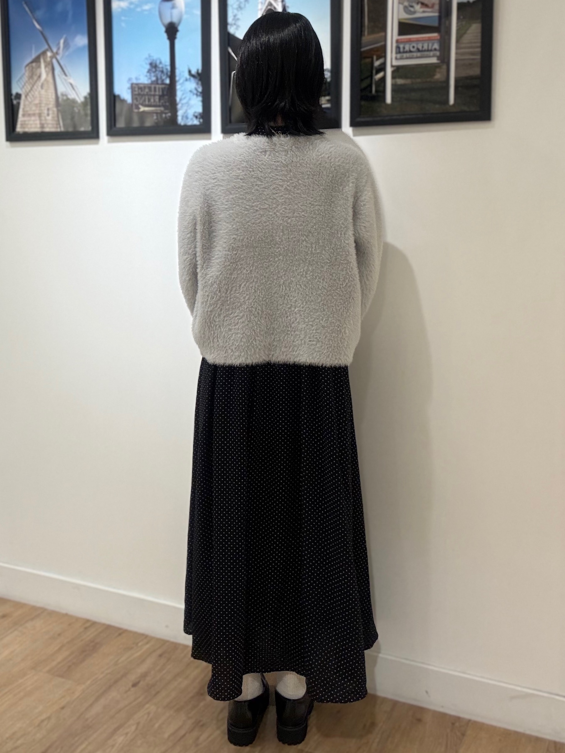 三浦りおんさんの「Dessin｜【洗える】シャギーニットカーディガン」を使ったコーディネート