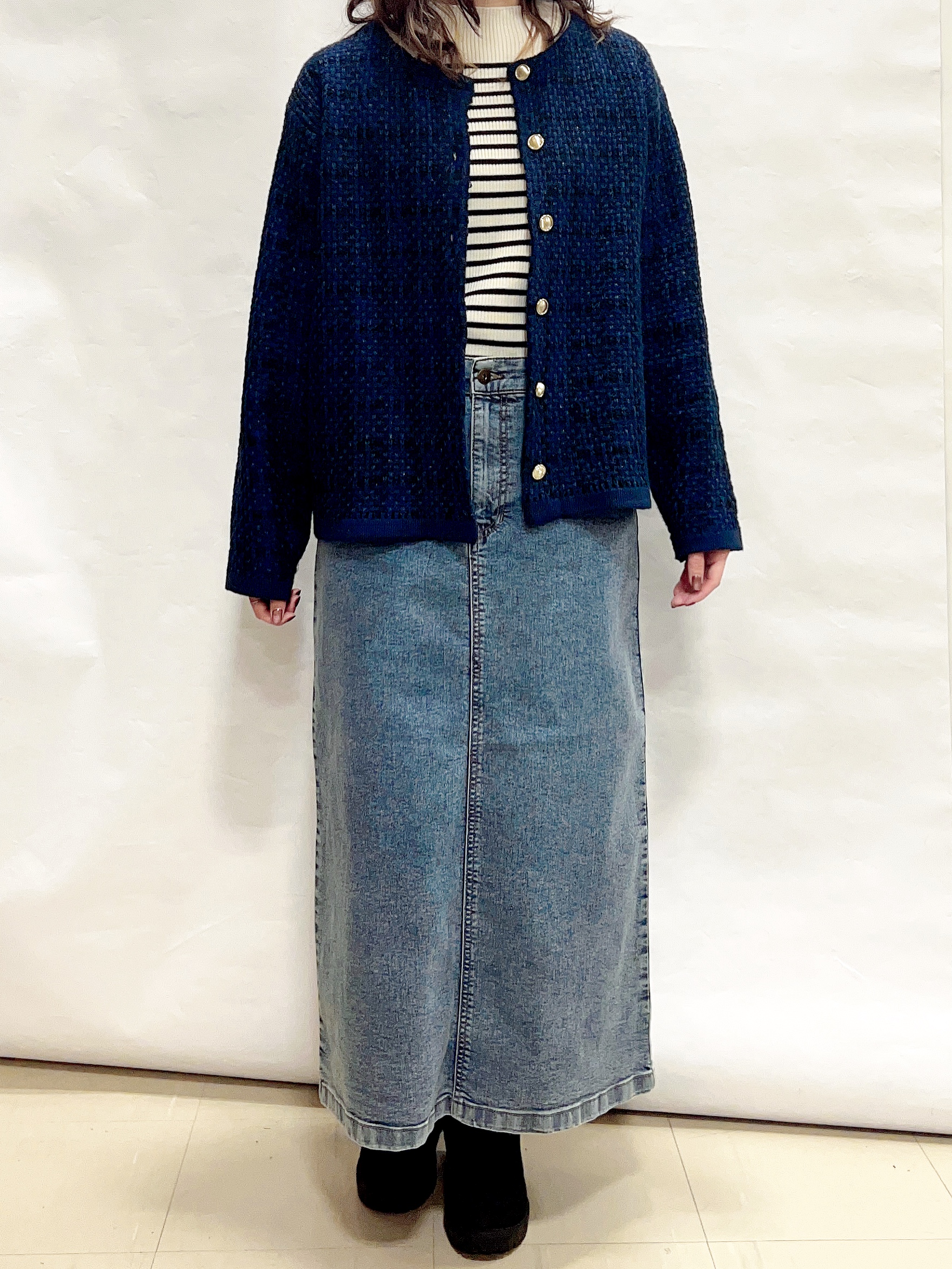 まっつんさんの「SHOO･LA･RUE｜【絶妙なゆるピタ/S-LL/洗濯機可】ちくちくしにくいリブハイネック やわらかニット」を使ったコーディネート