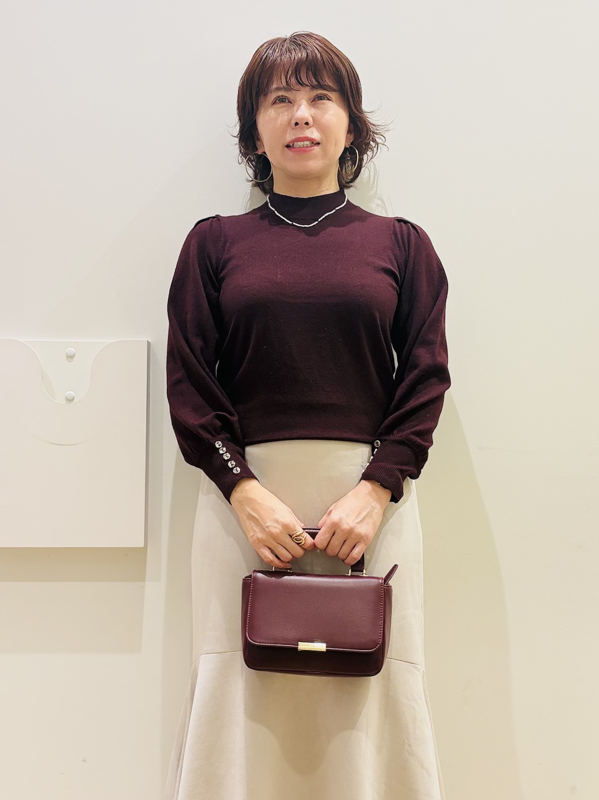 YUKOさんの「index｜カシミヤタッチハイネックニット【洗濯機OK／抗ピリング】」を使ったコーディネート