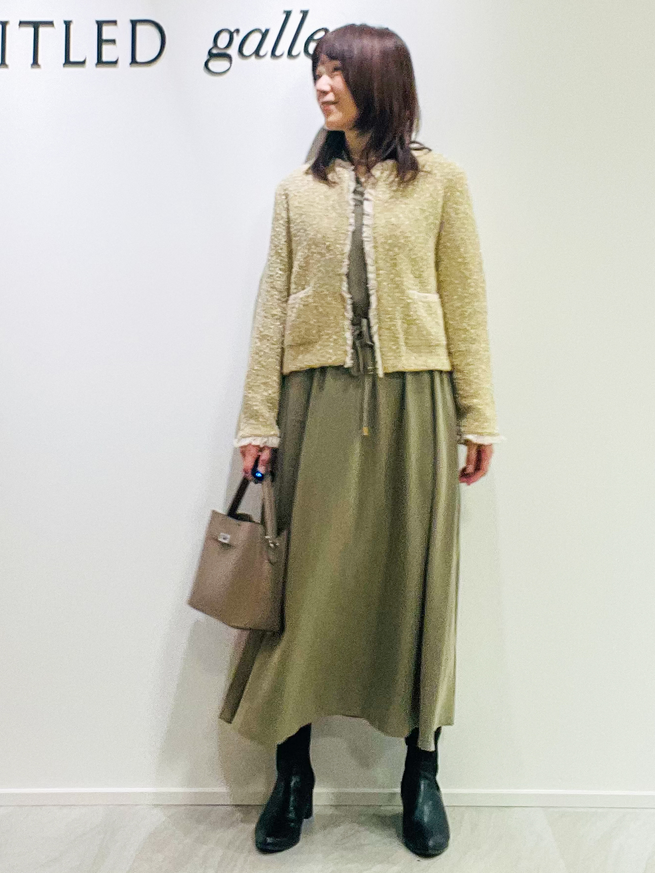 めいさんの「UNTITLED｜【ジャケットライク/秋羽織り】ファンシーヤーンツイードニットカーディガン」を使ったコーディネート