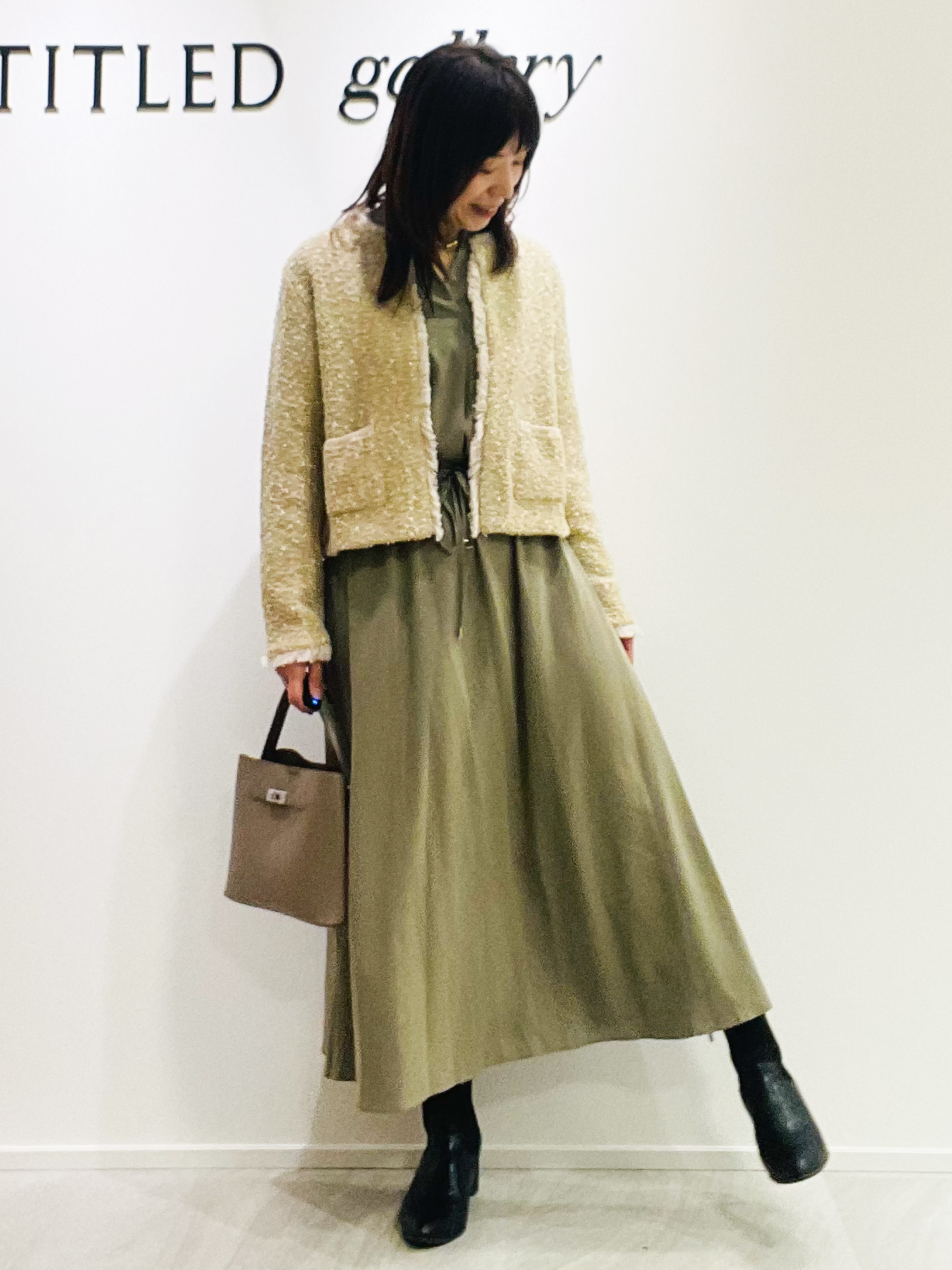 めいさんの「UNTITLED｜【ジャケットライク/秋羽織り】ファンシーヤーンツイードニットカーディガン」を使ったコーディネート