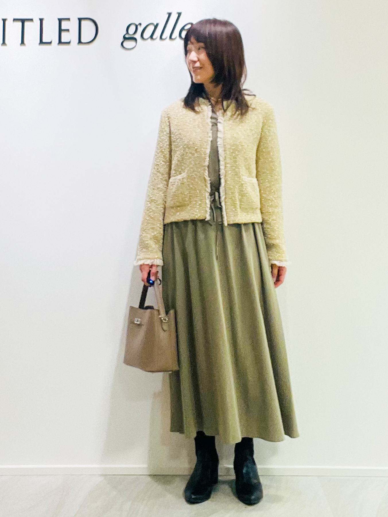 めいさんの「UNTITLED｜【ジャケットライク/秋羽織り】ファンシーヤーンツイードニットカーディガン」を使ったコーディネート