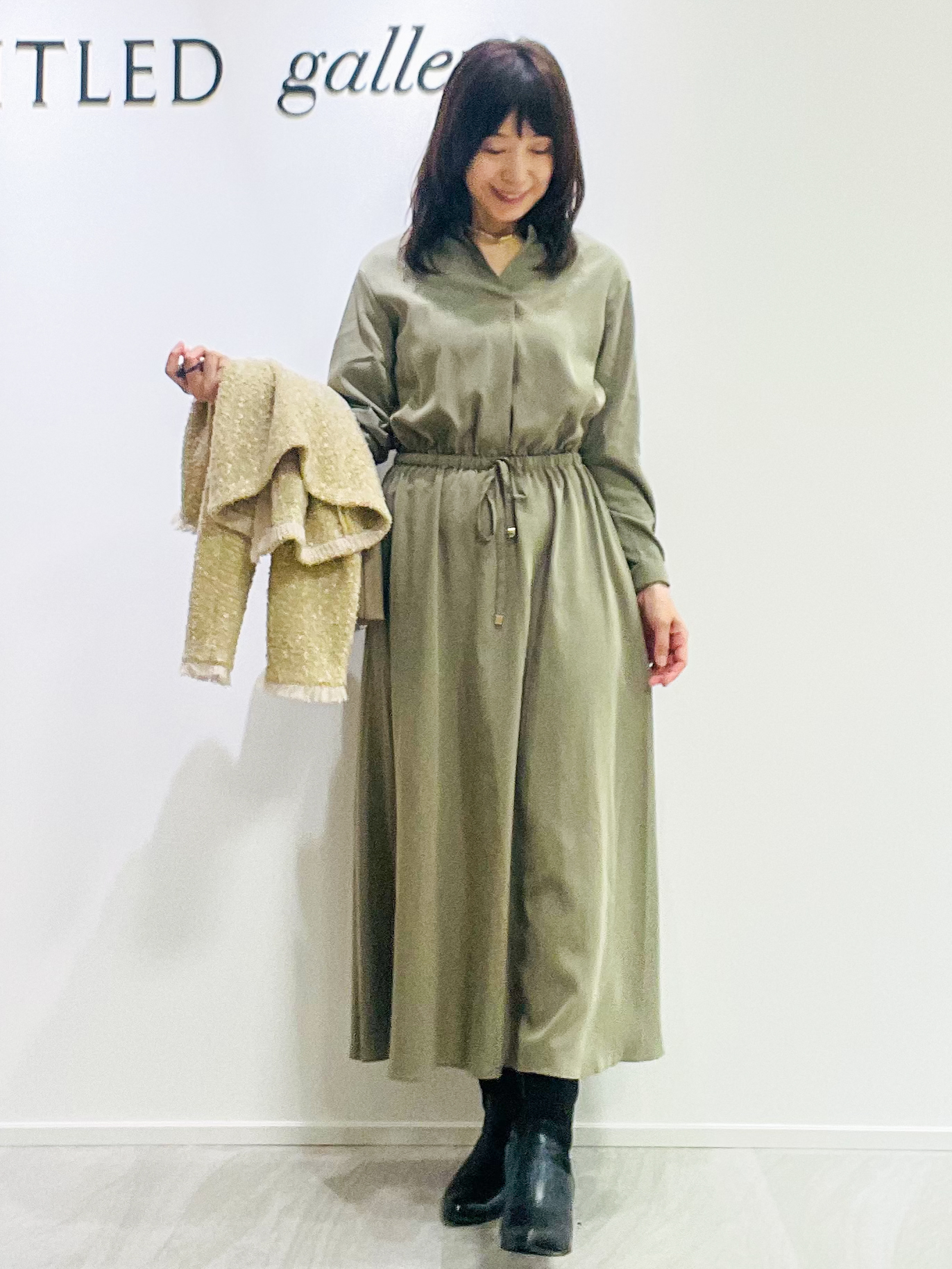 めいさんの「UNTITLED｜【ジャケットライク/秋羽織り】ファンシーヤーンツイードニットカーディガン」を使ったコーディネート