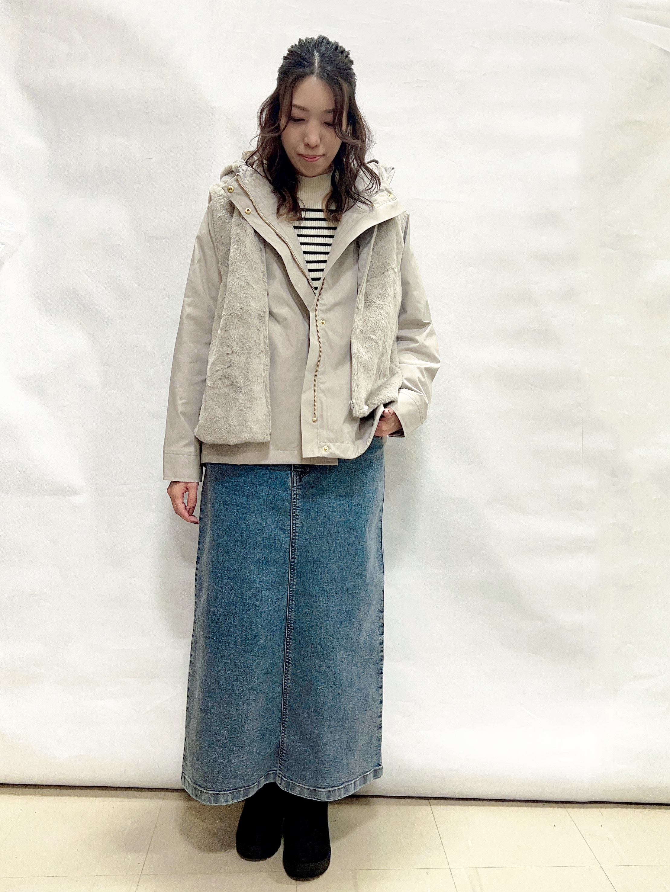 まっつんさんの「SHOO･LA･RUE｜【洗濯機可/撥水/マルチWAY】ファーライナー付き 毎日欲張りマンパ」を使ったコーディネート
