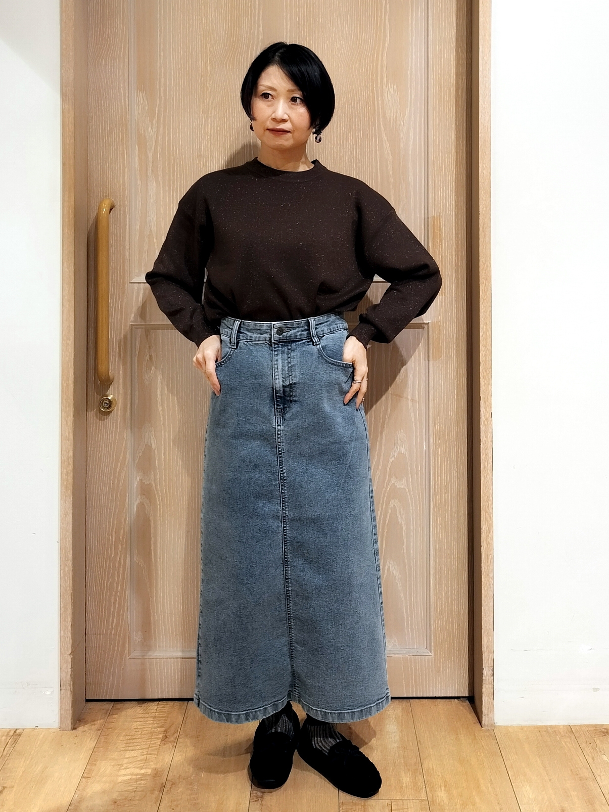 YUKIさんの「SHOO･LA･RUE｜【S-LL/ゆるシルエット】体型カバーしながらスマートに魅せる ラインジャカードコーディガン」を使ったコーディネート