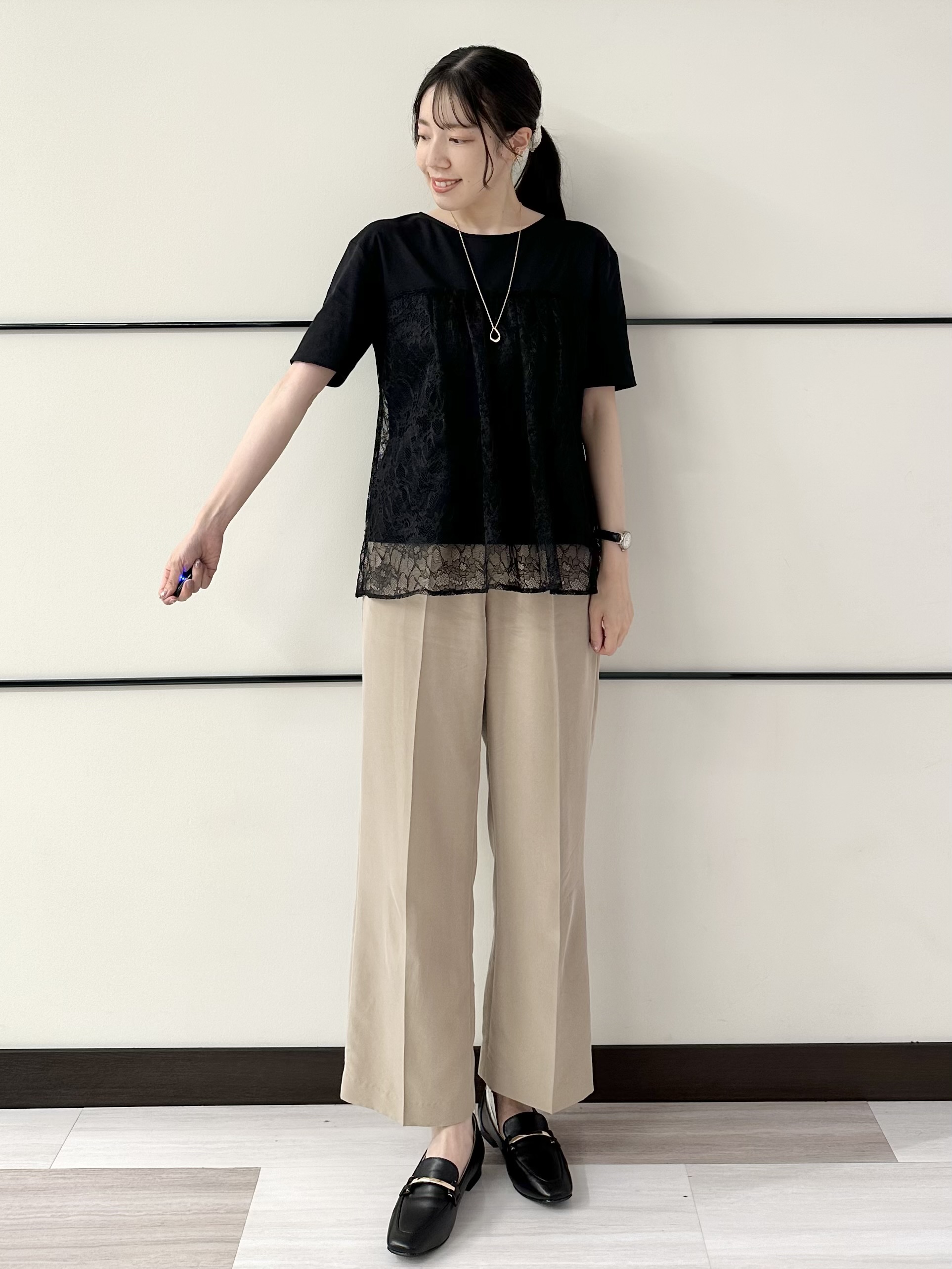 Momoさんの「Reflect｜【UVカット／接触冷感／手洗い可】ラッセルレースプルオーバー」を使ったコーディネート