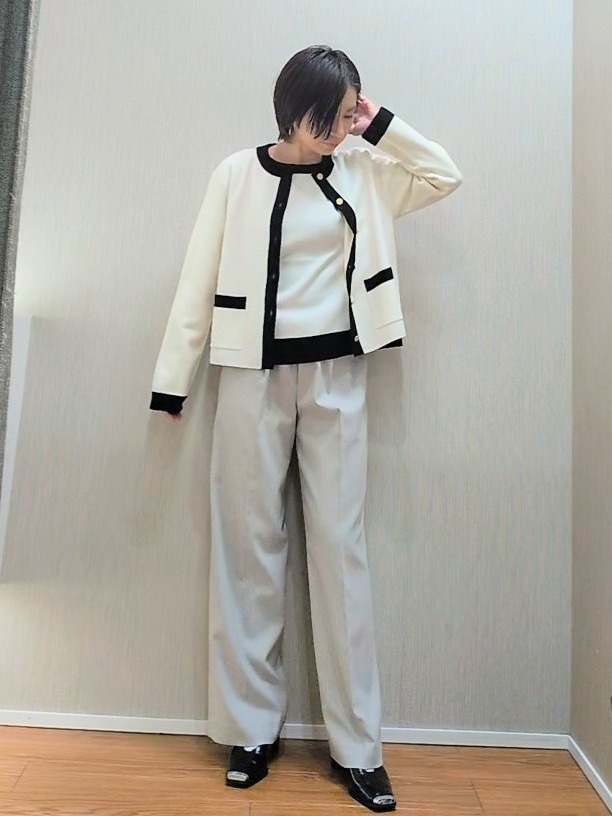 ミズタさんの「UNTITLED｜【アンサンブル可/ジャケットライク】モールラインカーディガン」を使ったコーディネート
