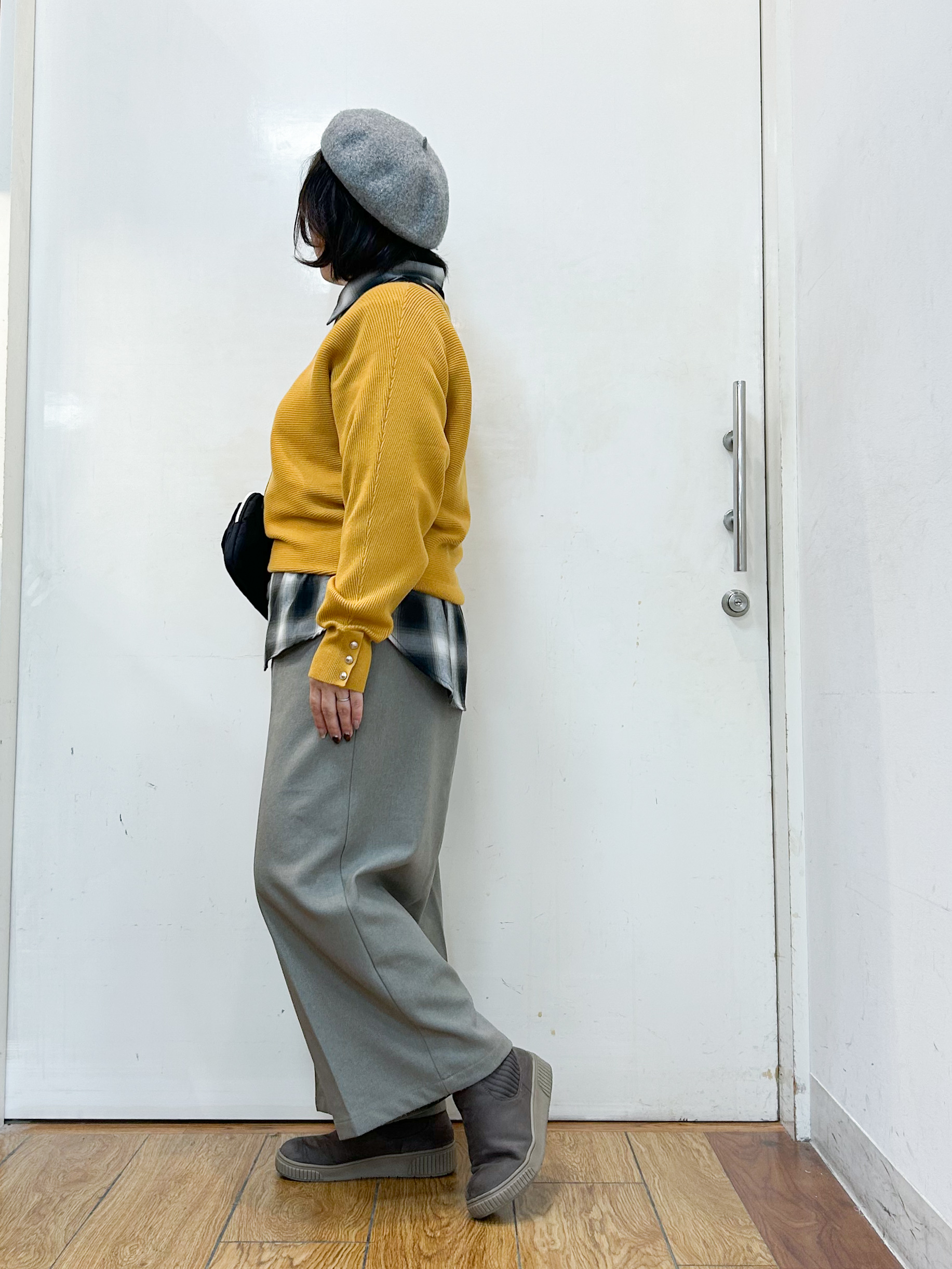 haruさんの「SHOO･LA･RUE｜【洗濯機可/体型カバー】やわらかリブドルマンニット」を使ったコーディネート