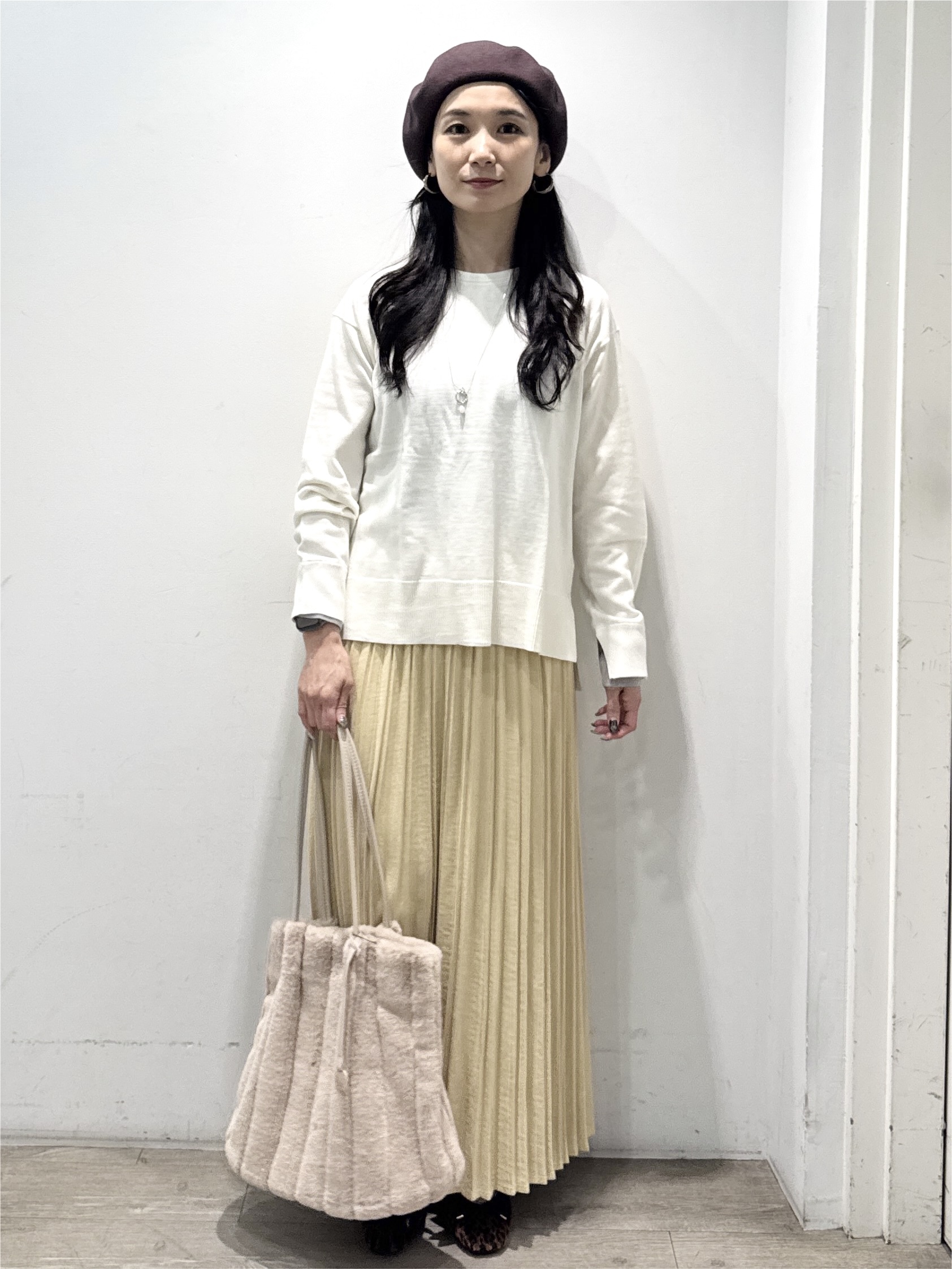 yuicciさんの「OPAQUE.CLIP｜ボートネックニット【8col／洗濯機OK】」を使ったコーディネート