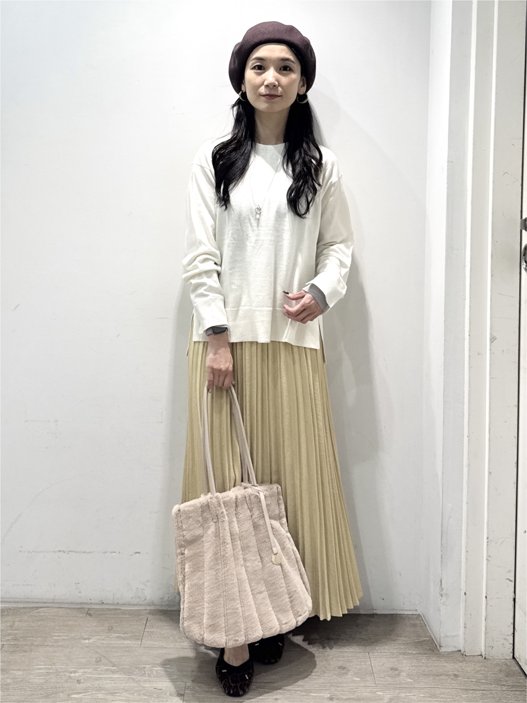 yuicciさんの「OPAQUE.CLIP｜ボートネックニット【8col／洗濯機OK】」を使ったコーディネート
