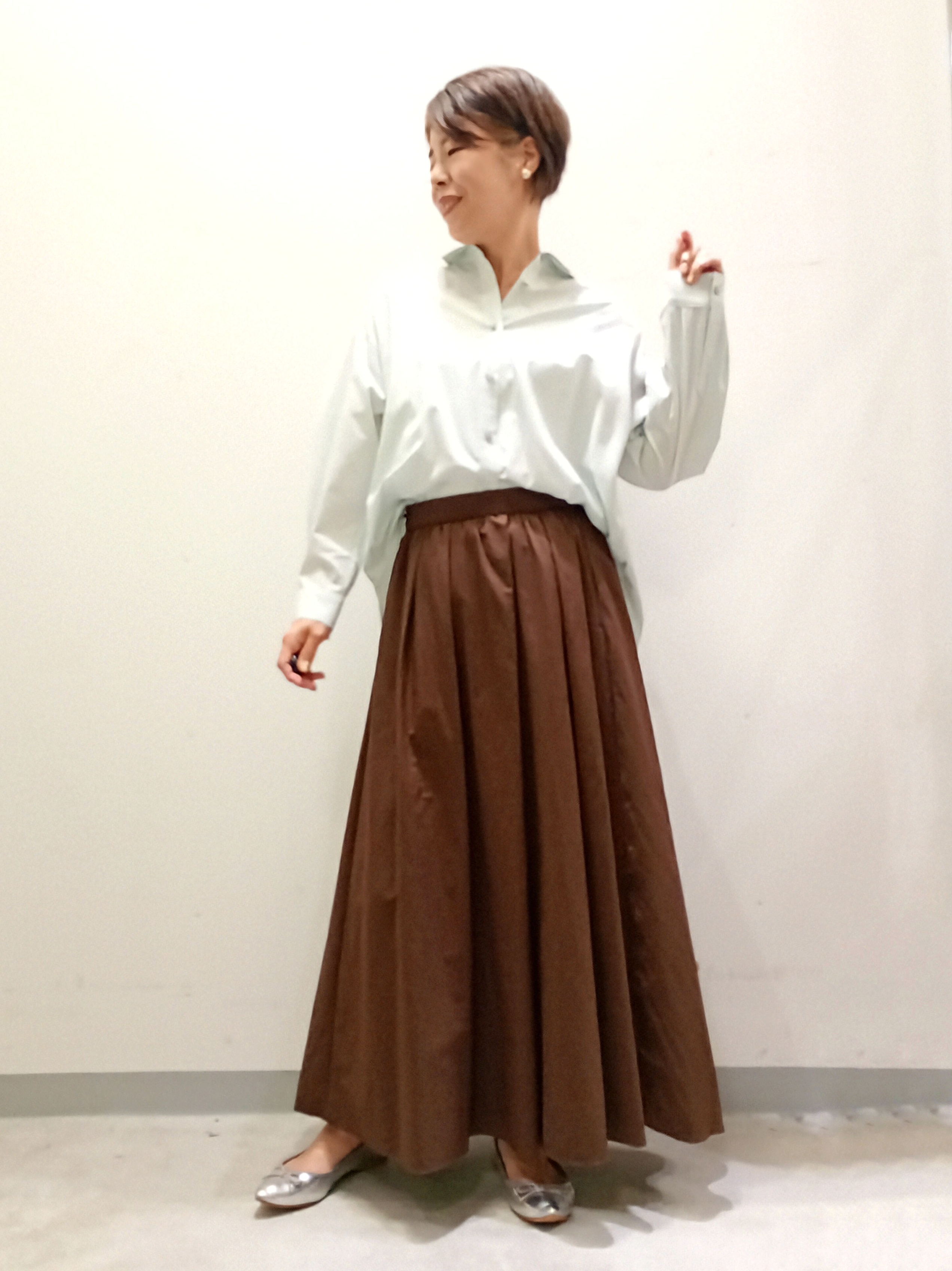 Kさんの「INDIVI｜【洗える／UVケア／ベルト付】サッカー素材シャツ」を使ったコーディネート