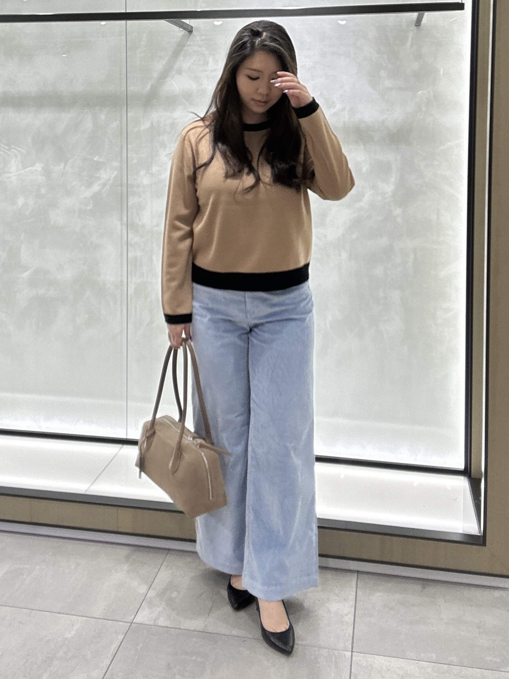 YURIさんの「UNTITLED｜【アンサンブル可/上品映え】モールラインクルーネックニット」を使ったコーディネート